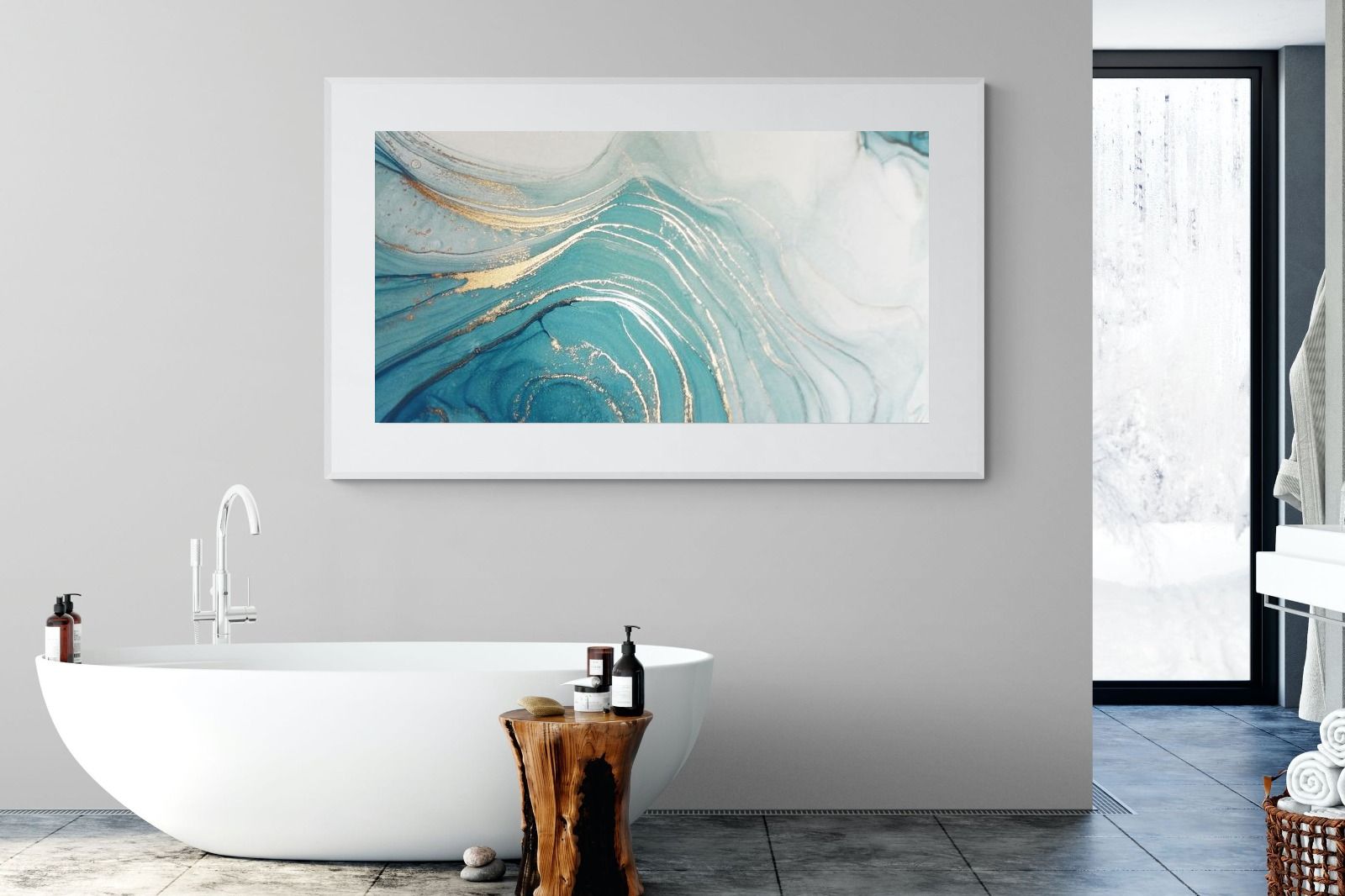 Swirl-Wall_Art-180 x 110cm-Framed Print-White-Pixalot