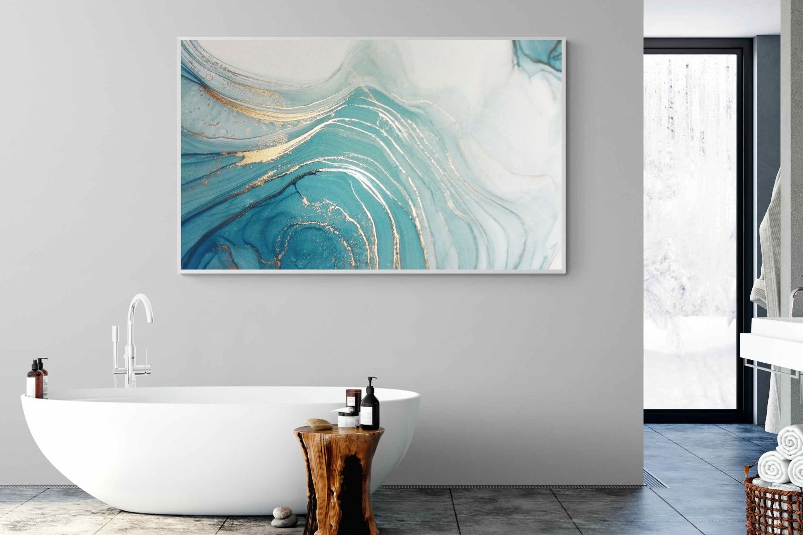 Swirl-Wall_Art-180 x 110cm-Mounted Canvas-White-Pixalot