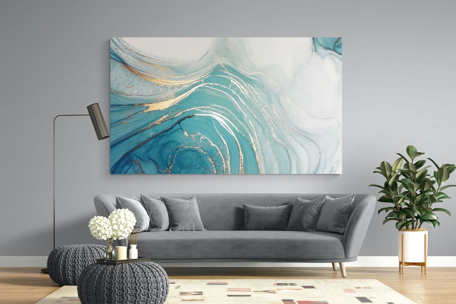 Swirl-Wall_Art-220 x 130cm-Mounted Canvas-No Frame-Pixalot