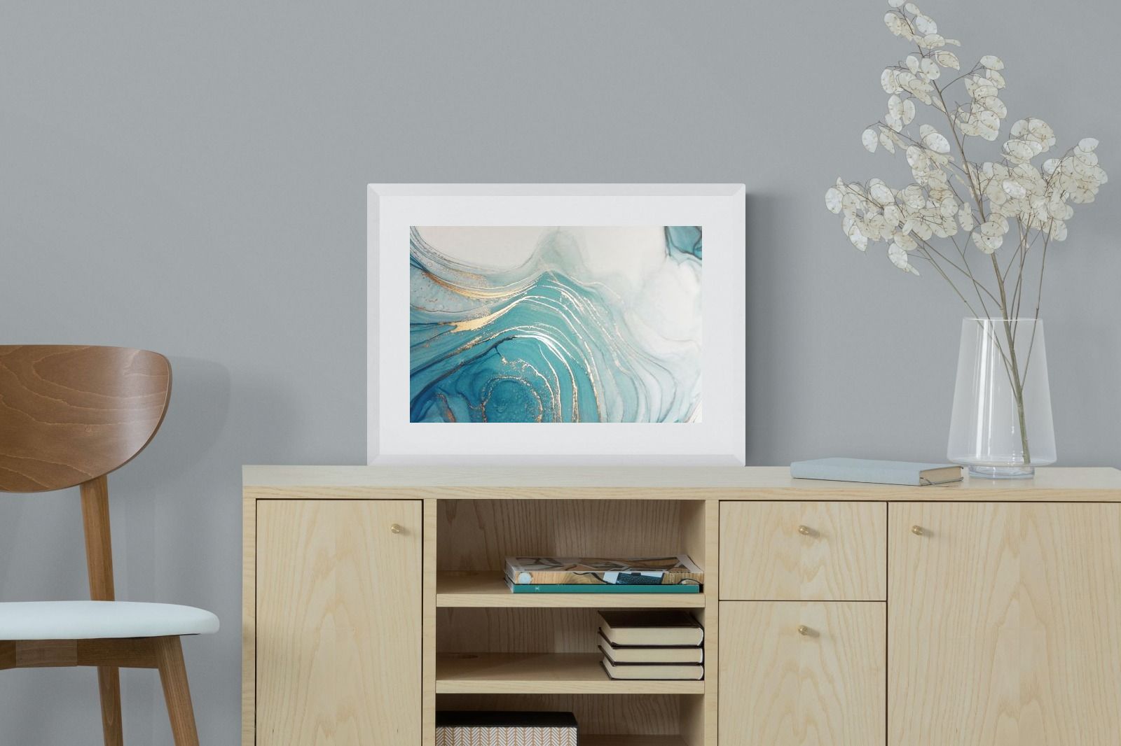 Swirl-Wall_Art-60 x 45cm-Framed Print-White-Pixalot