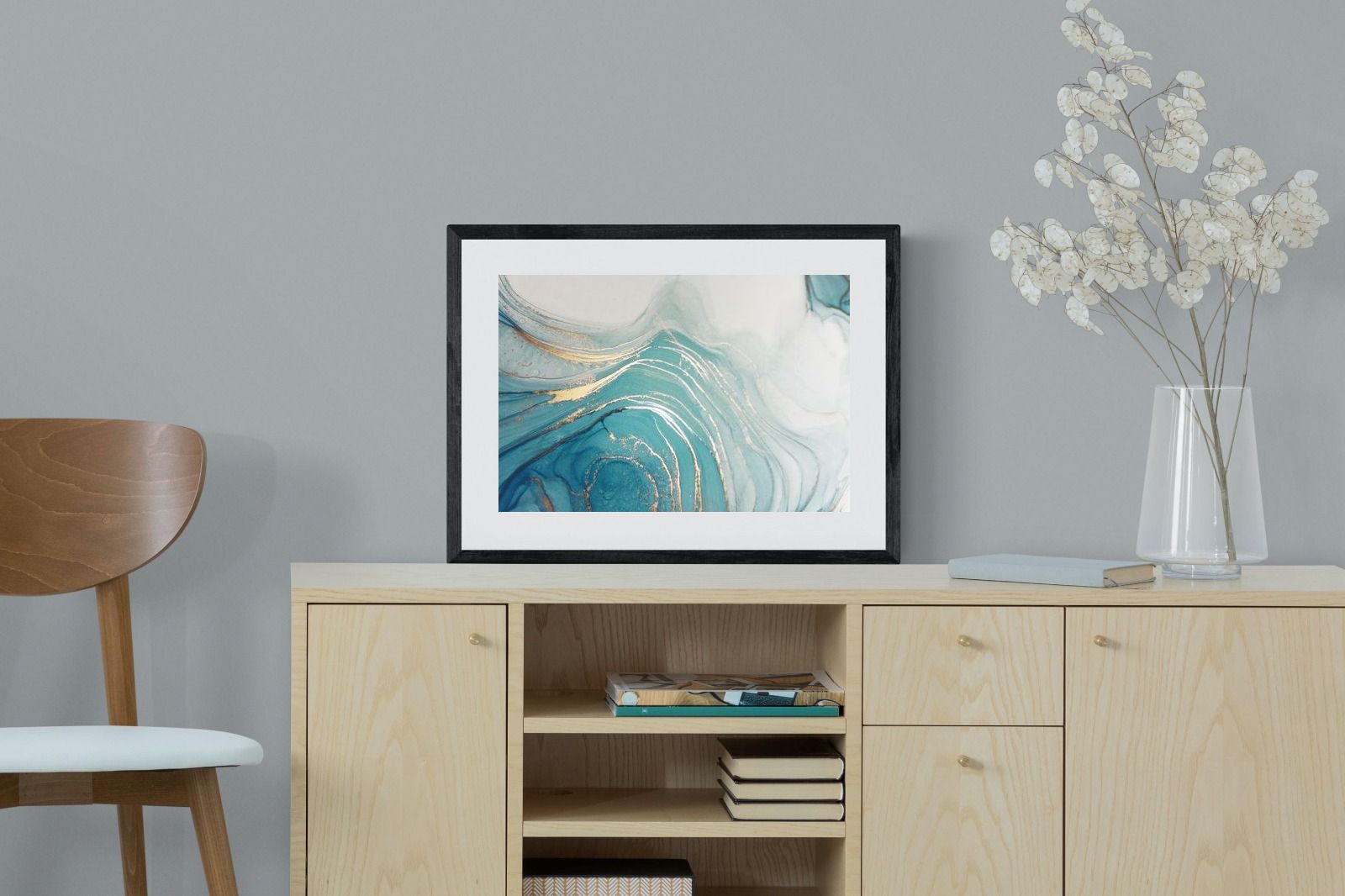 Swirl-Wall_Art-60 x 45cm-Framed Print-Black-Pixalot