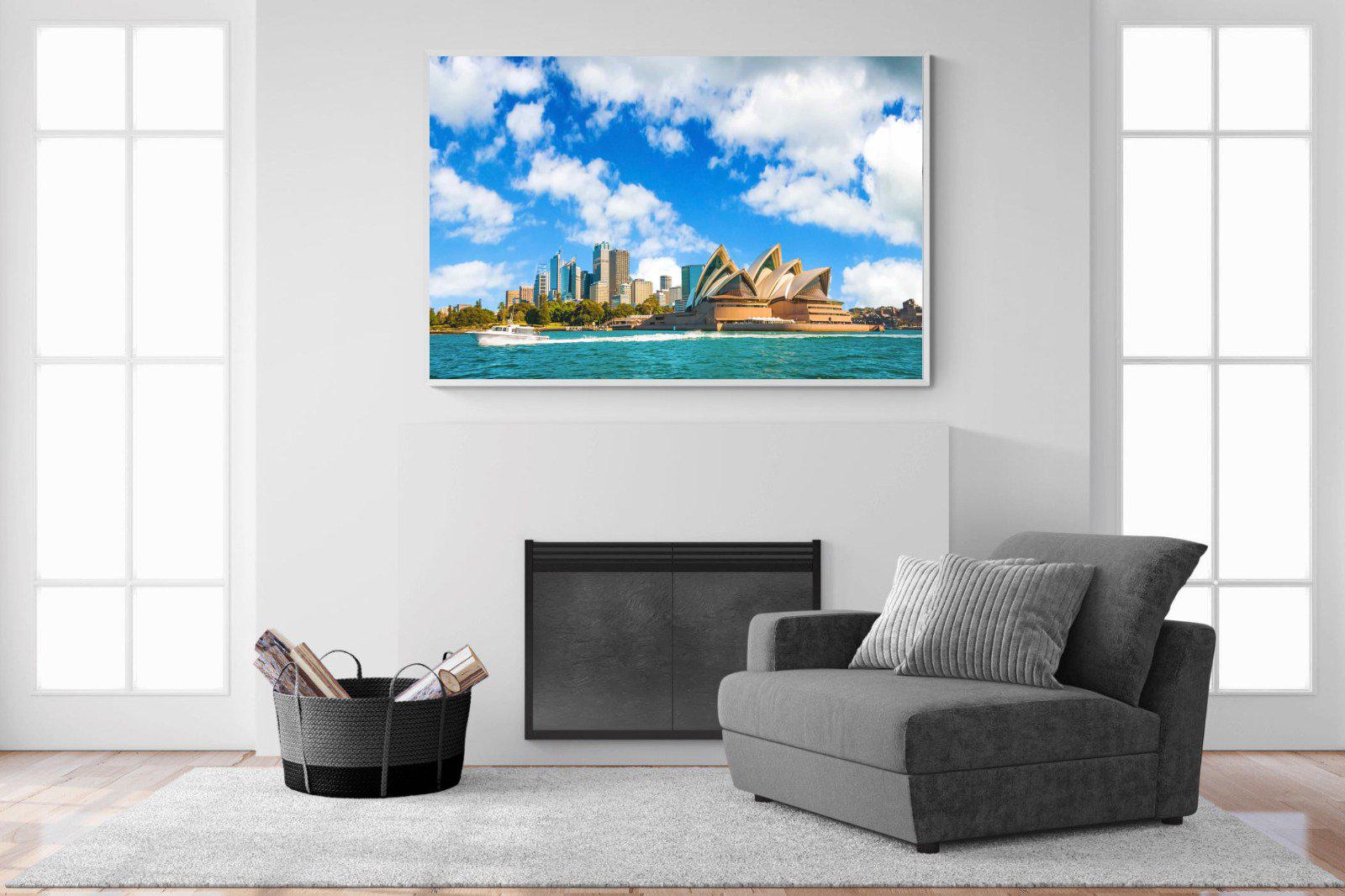 Sydney Opera House-Wall_Art-150 x 100cm-Mounted Canvas-White-Pixalot