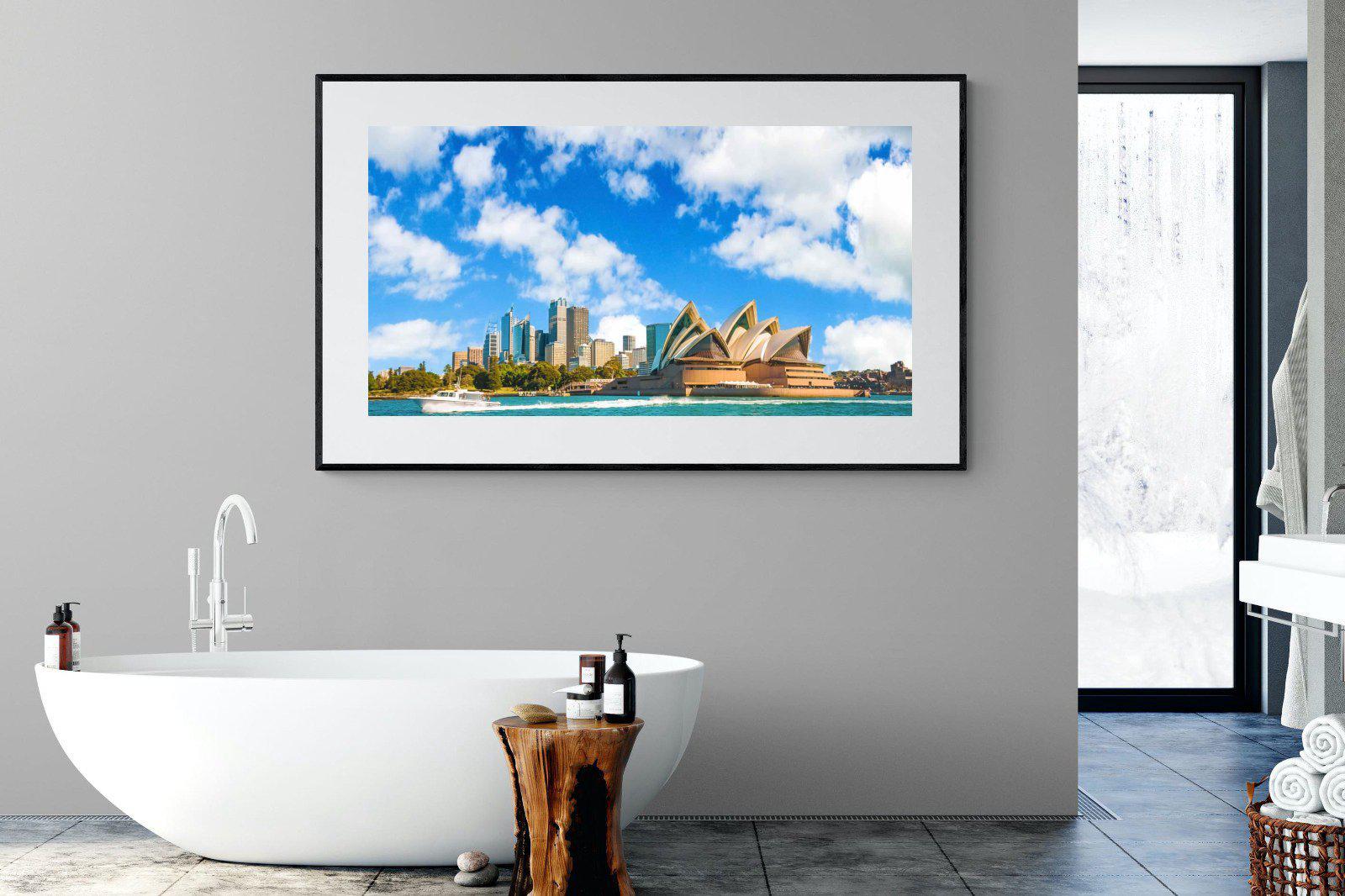 Sydney Opera House-Wall_Art-180 x 110cm-Framed Print-Black-Pixalot