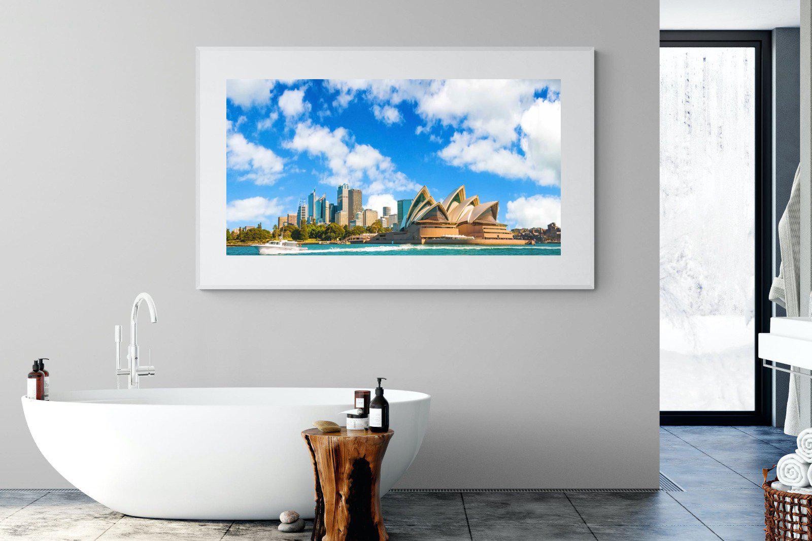 Sydney Opera House-Wall_Art-180 x 110cm-Framed Print-White-Pixalot