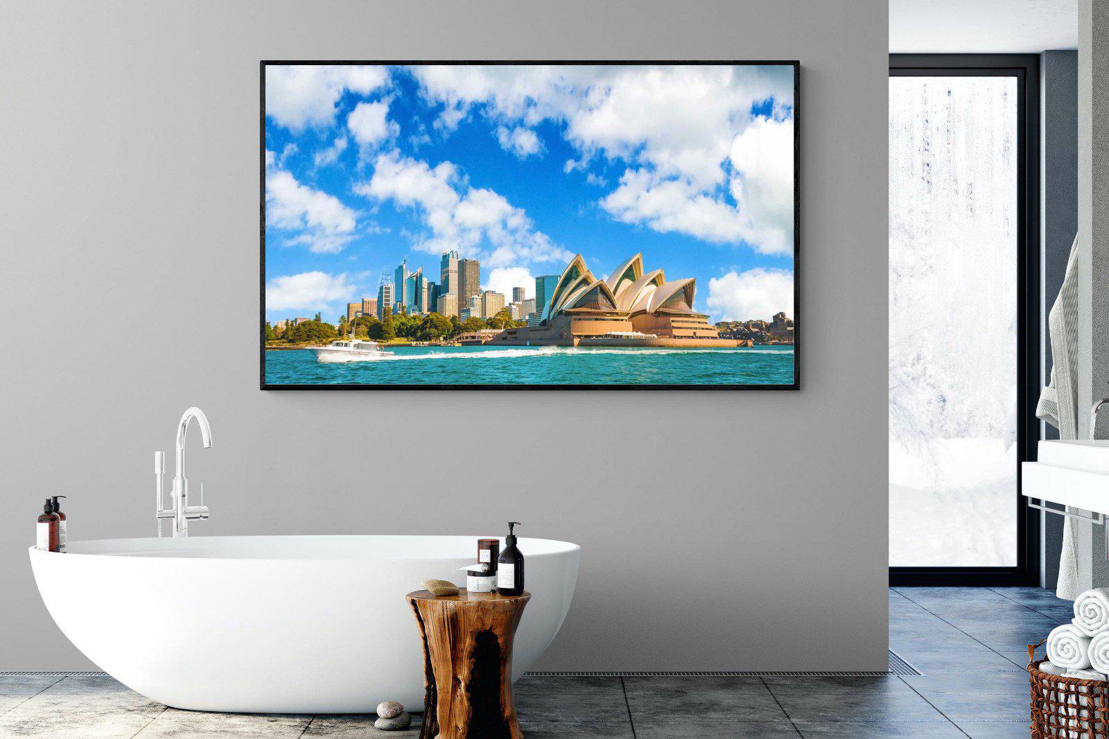 Sydney Opera House-Wall_Art-180 x 110cm-Mounted Canvas-Black-Pixalot