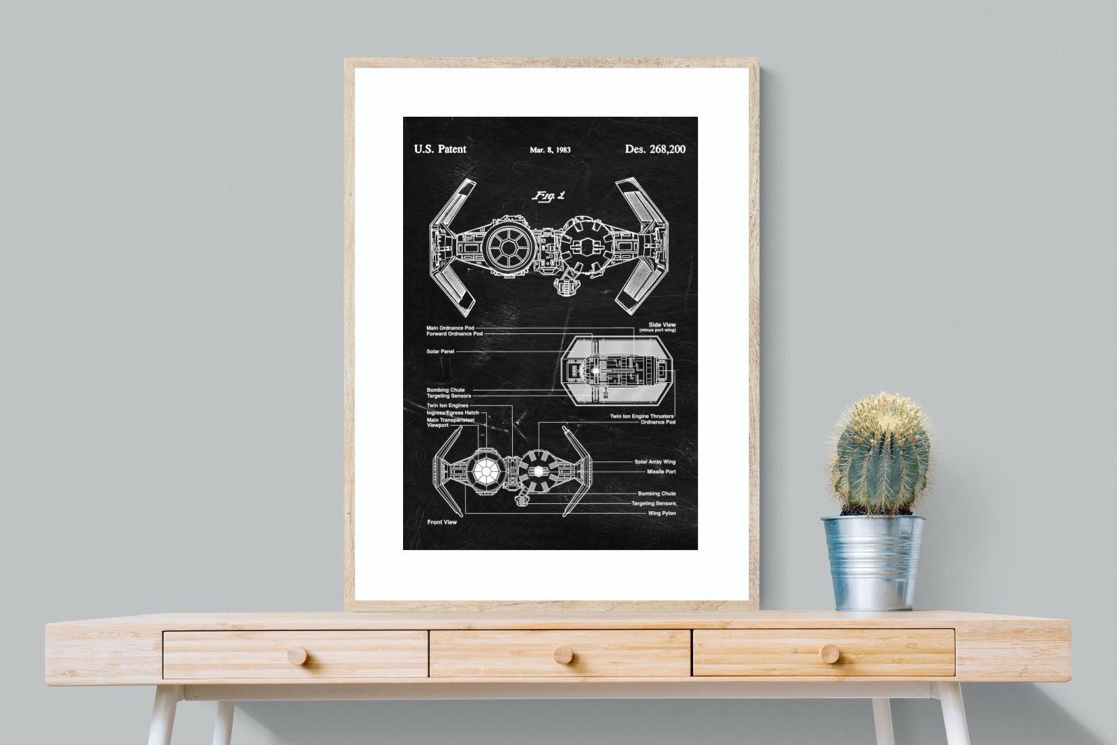 TIE Bomber Blueprint-Wall_Art-75 x 100cm-Framed Print-Wood-Pixalot