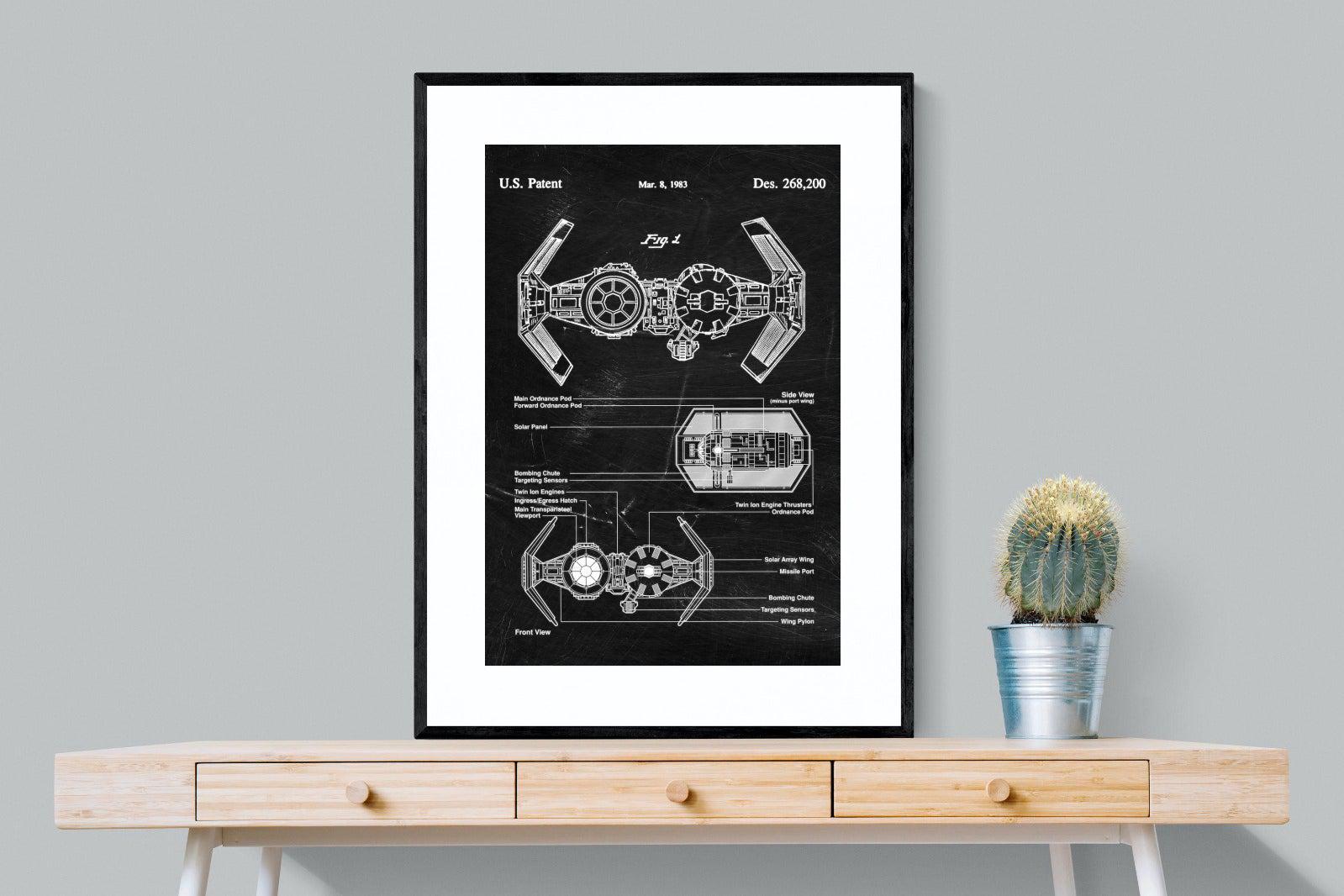 TIE Bomber Blueprint-Wall_Art-75 x 100cm-Framed Print-Black-Pixalot