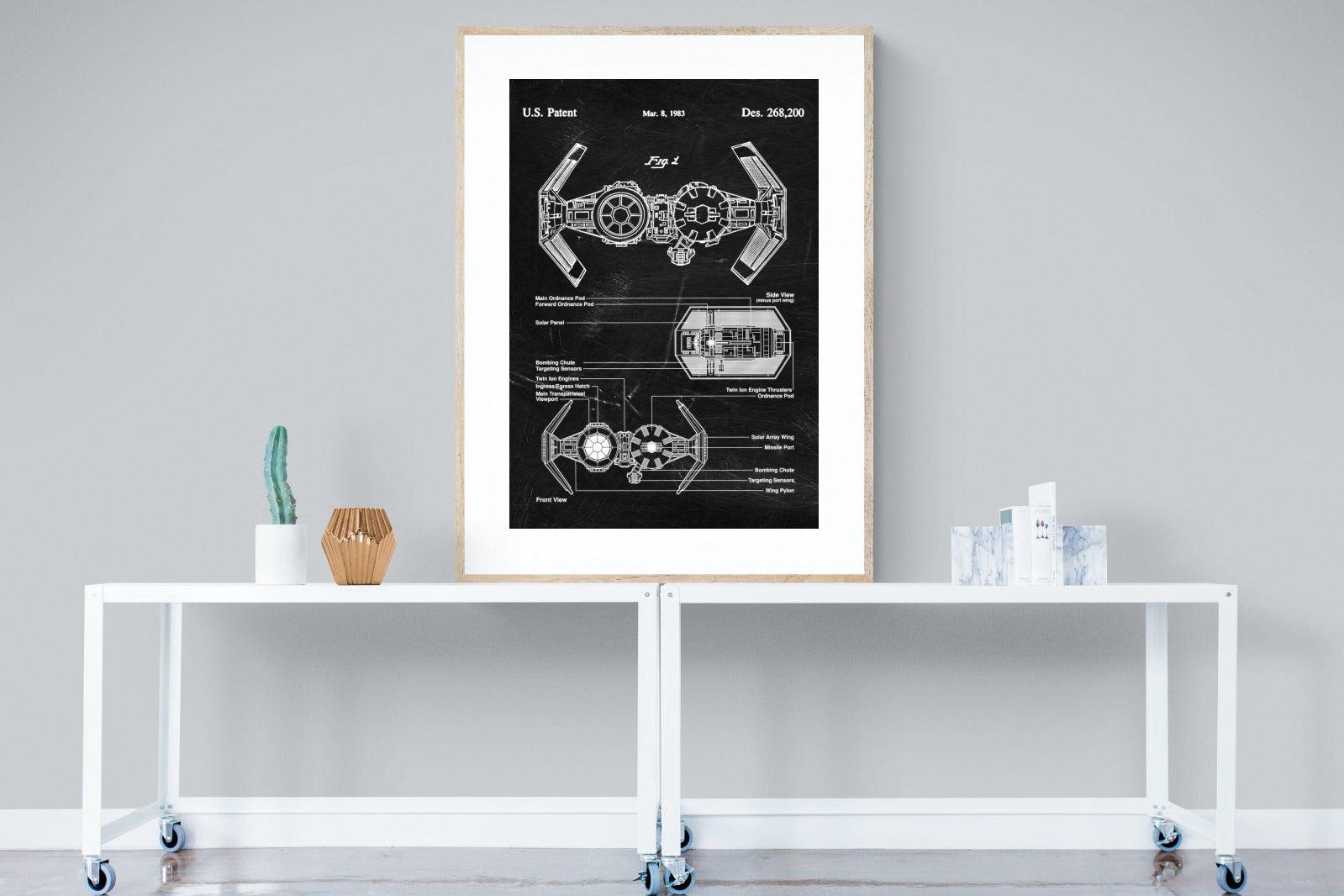 TIE Bomber Blueprint-Wall_Art-90 x 120cm-Framed Print-Wood-Pixalot
