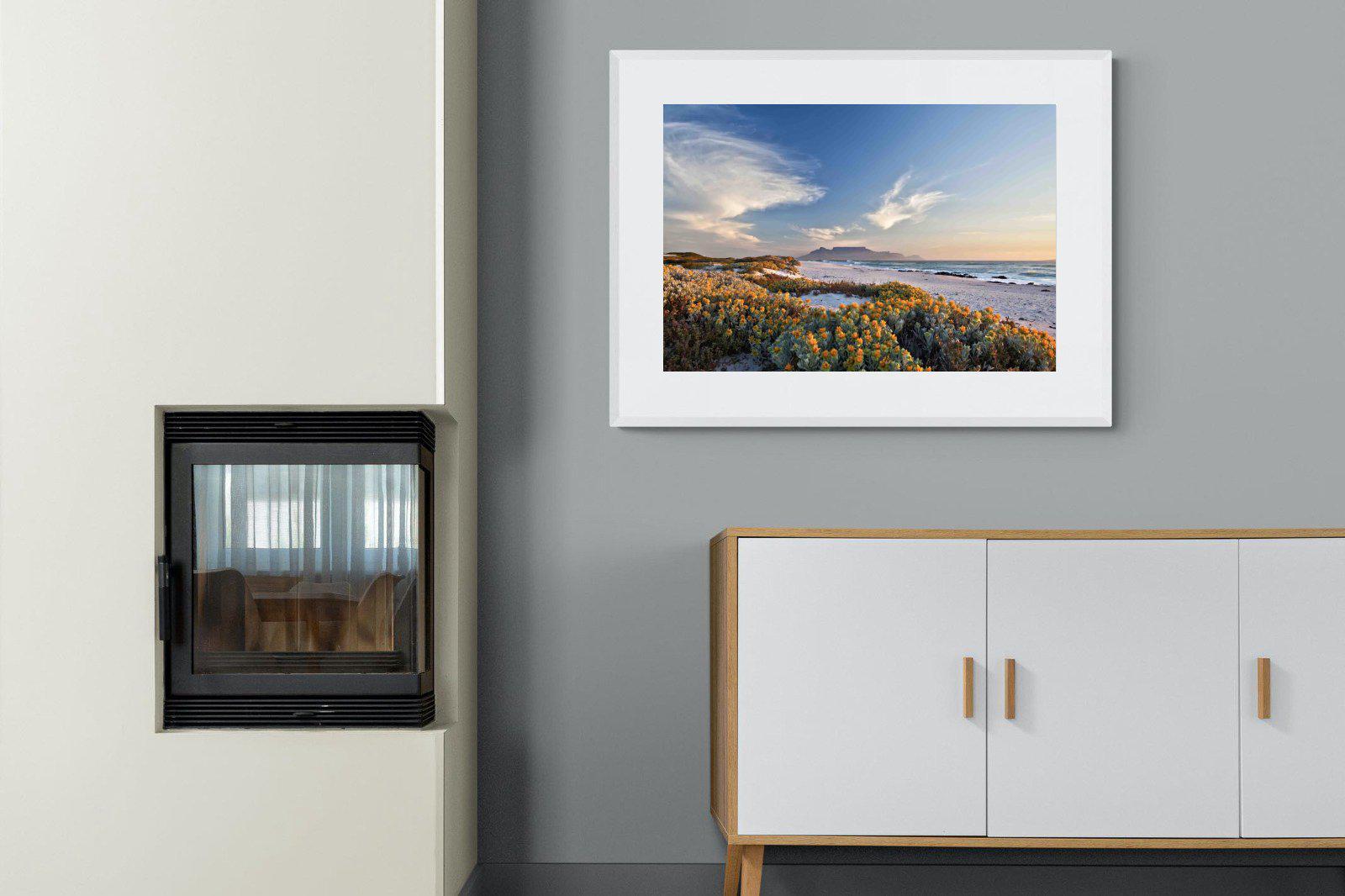 Table Mountain-Wall_Art-100 x 75cm-Framed Print-White-Pixalot