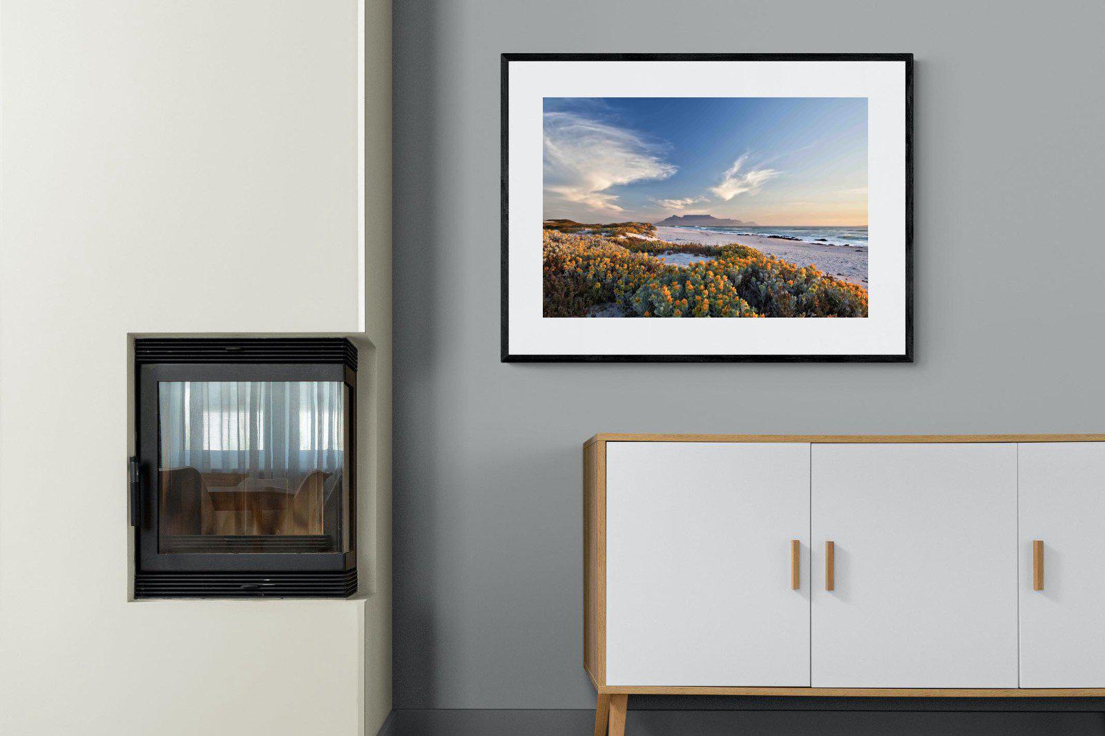 Table Mountain-Wall_Art-100 x 75cm-Framed Print-Black-Pixalot