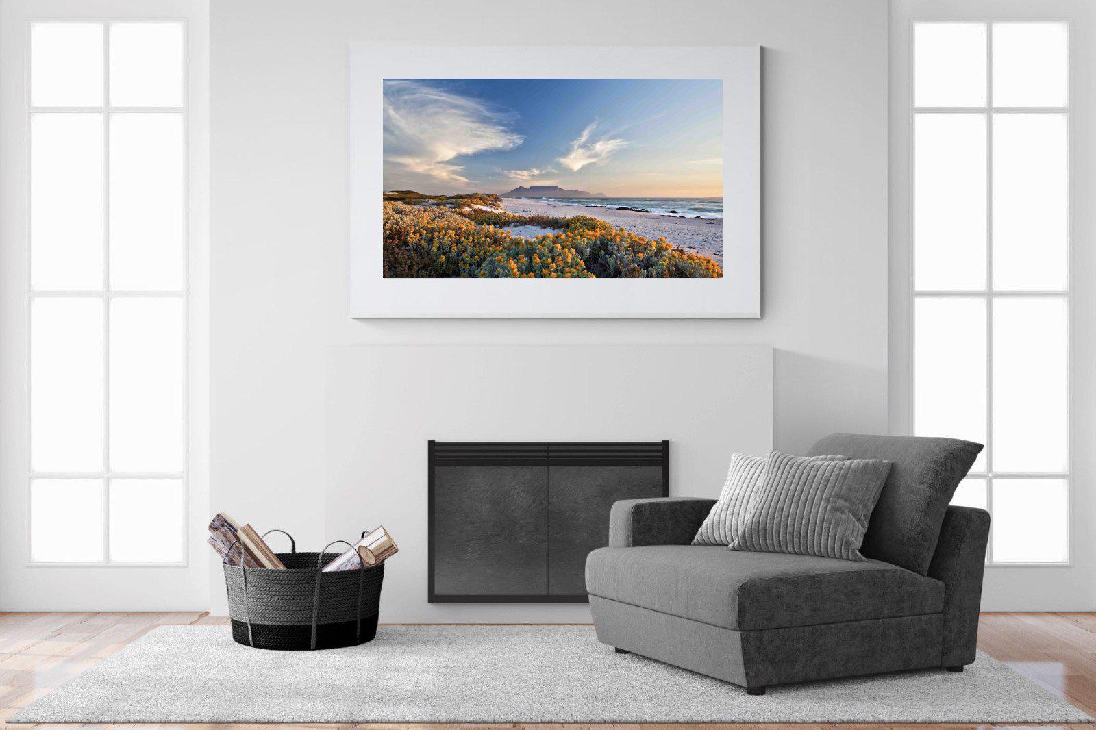 Table Mountain-Wall_Art-150 x 100cm-Framed Print-White-Pixalot