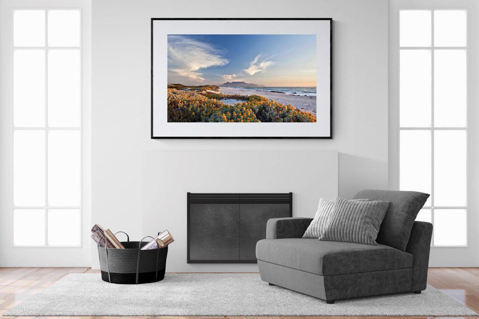 Table Mountain-Wall_Art-150 x 100cm-Framed Print-Black-Pixalot