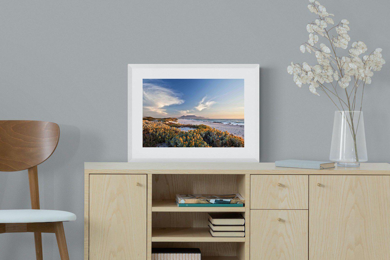 Table Mountain-Wall_Art-60 x 45cm-Framed Print-White-Pixalot