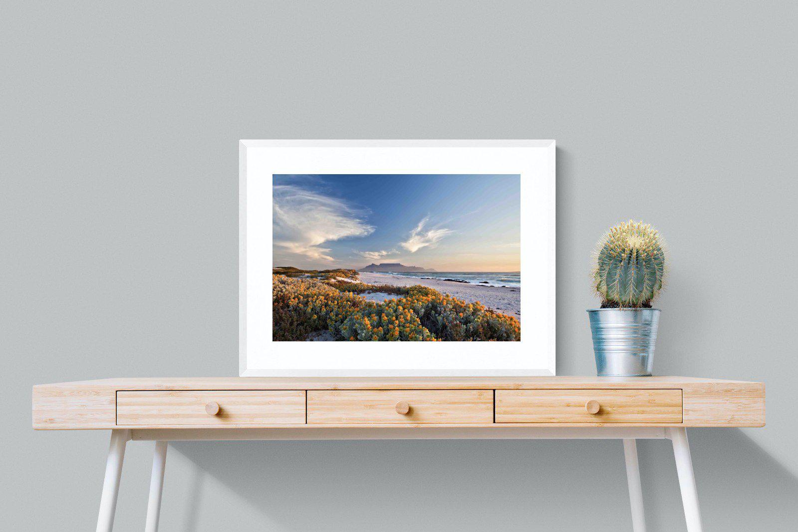 Table Mountain-Wall_Art-80 x 60cm-Framed Print-White-Pixalot
