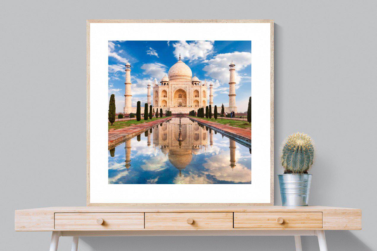 Taj Mahal-Wall_Art-100 x 100cm-Framed Print-Wood-Pixalot