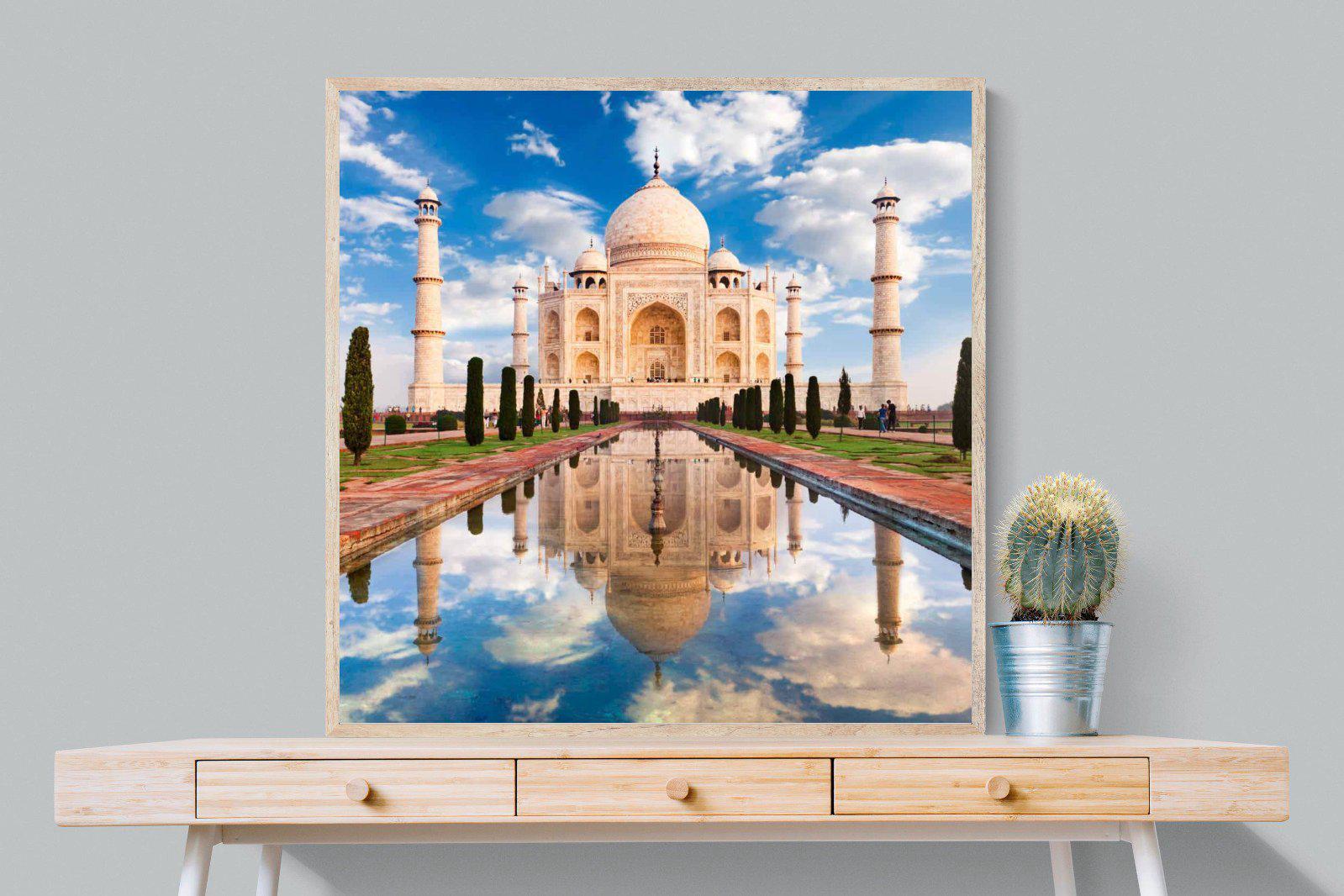 Taj Mahal-Wall_Art-100 x 100cm-Mounted Canvas-Wood-Pixalot
