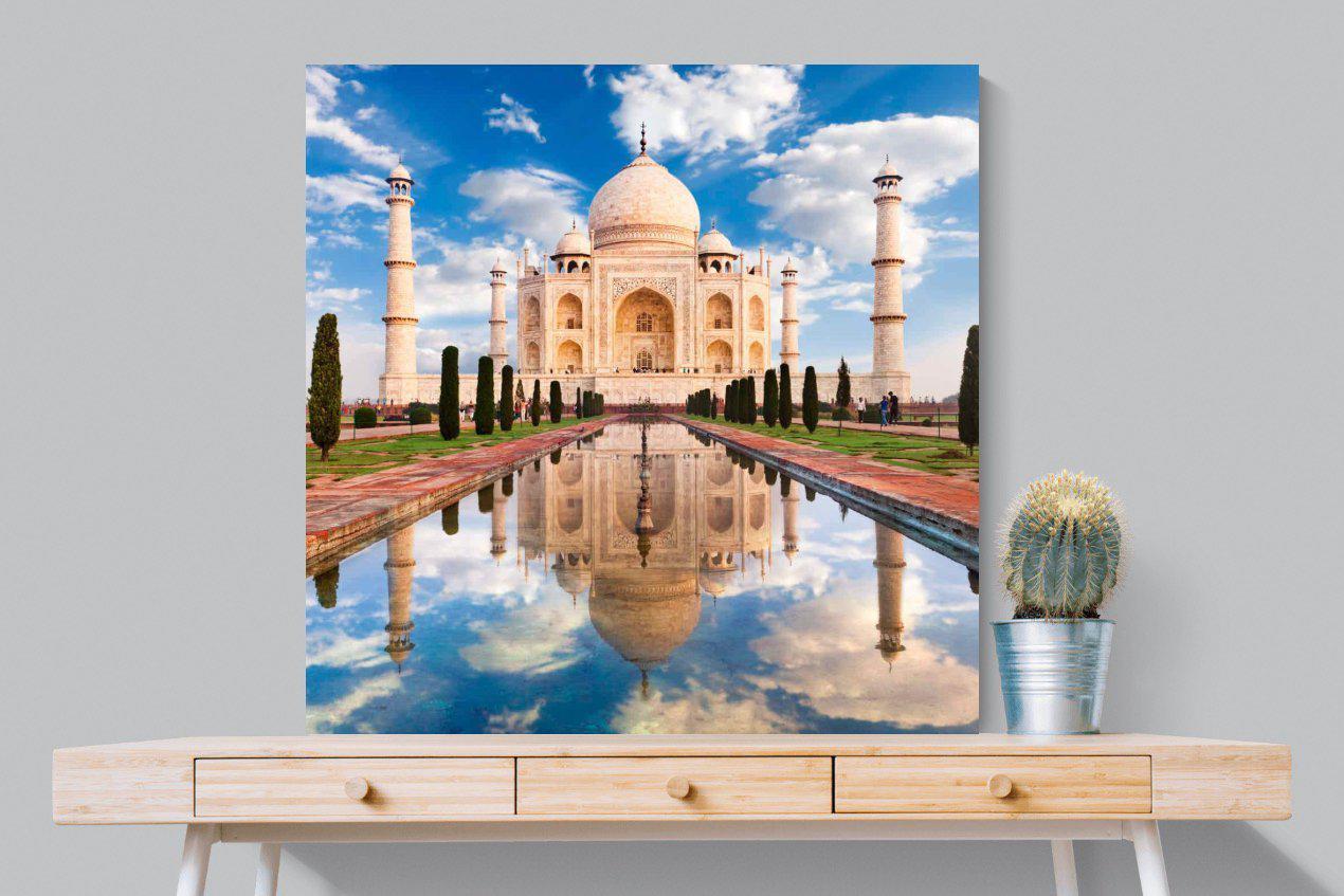 Taj Mahal-Wall_Art-100 x 100cm-Mounted Canvas-No Frame-Pixalot