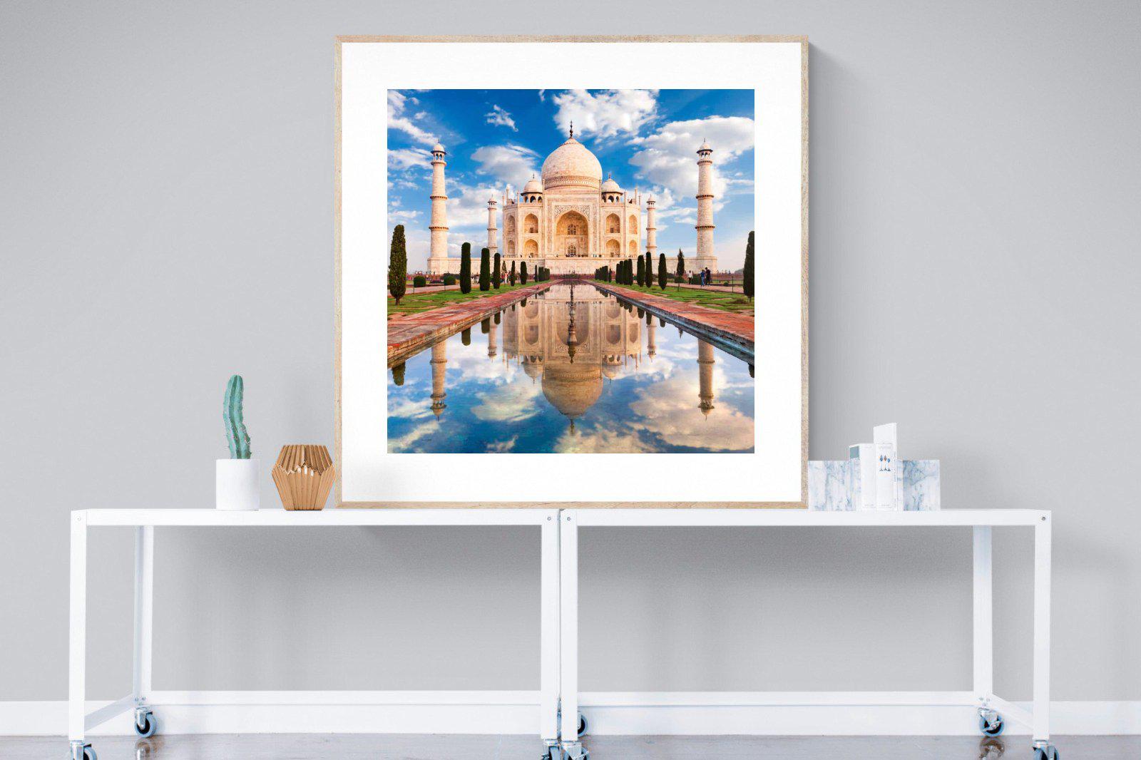 Taj Mahal-Wall_Art-120 x 120cm-Framed Print-Wood-Pixalot