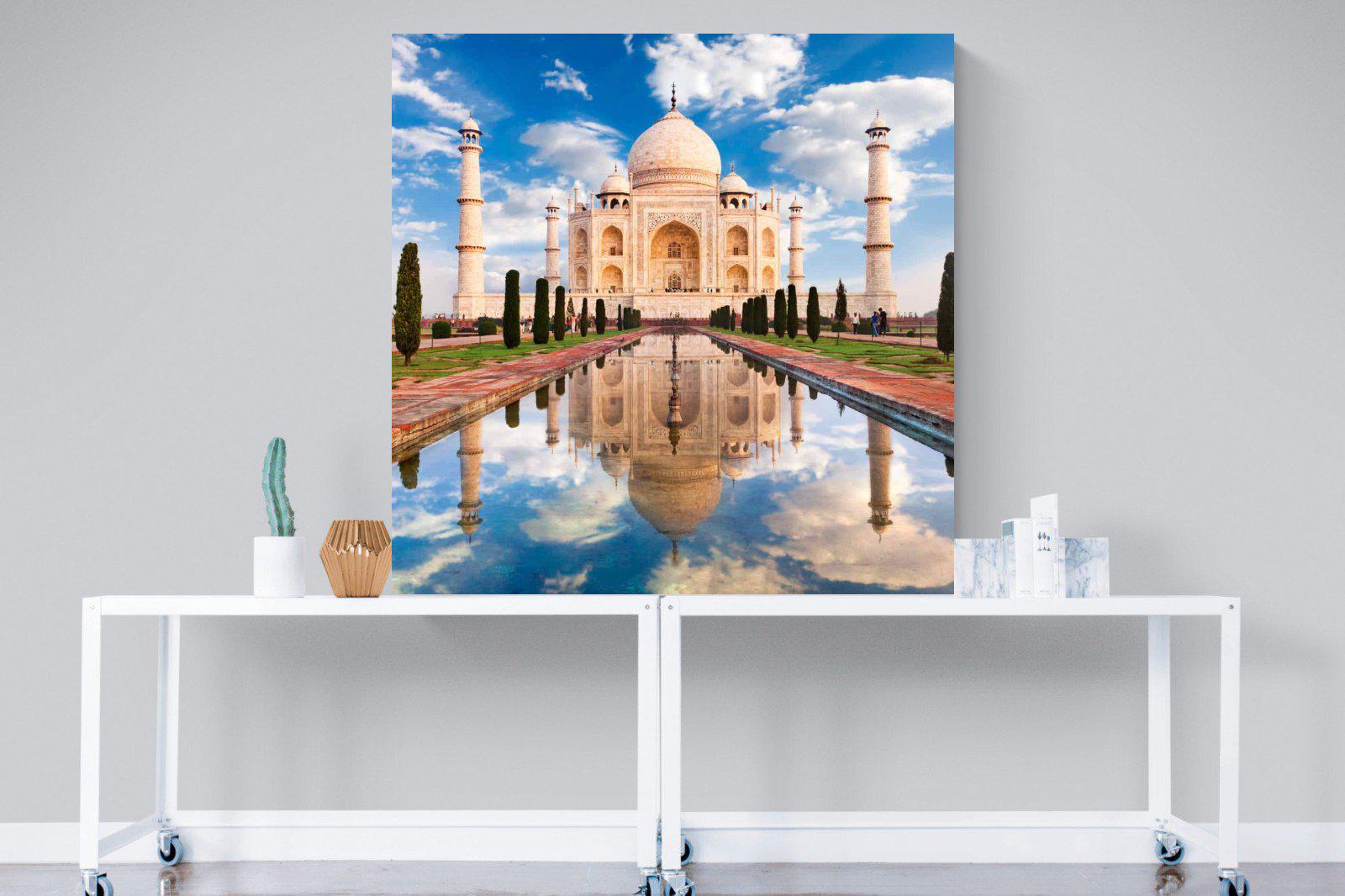 Taj Mahal-Wall_Art-120 x 120cm-Mounted Canvas-No Frame-Pixalot