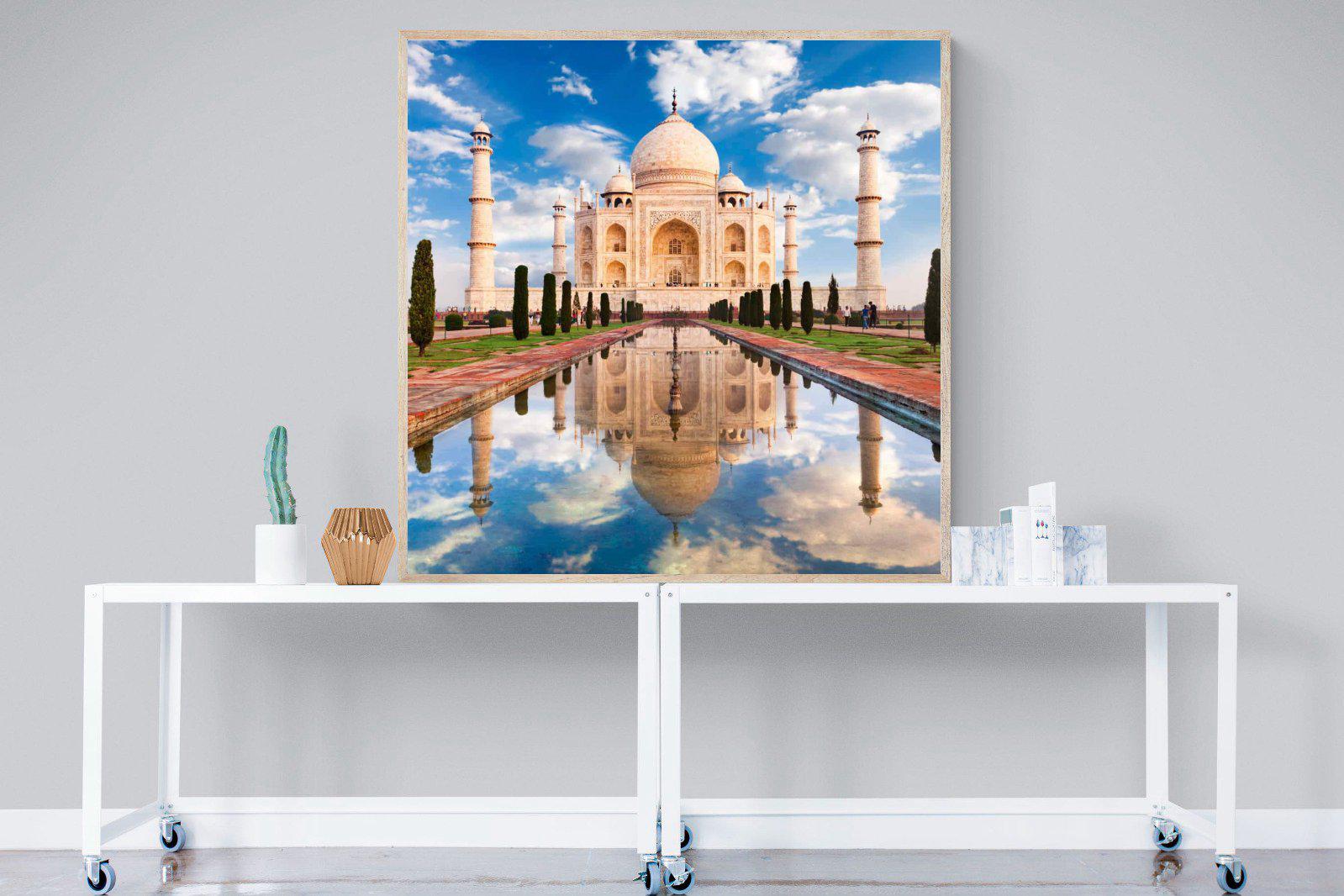 Taj Mahal-Wall_Art-120 x 120cm-Mounted Canvas-Wood-Pixalot