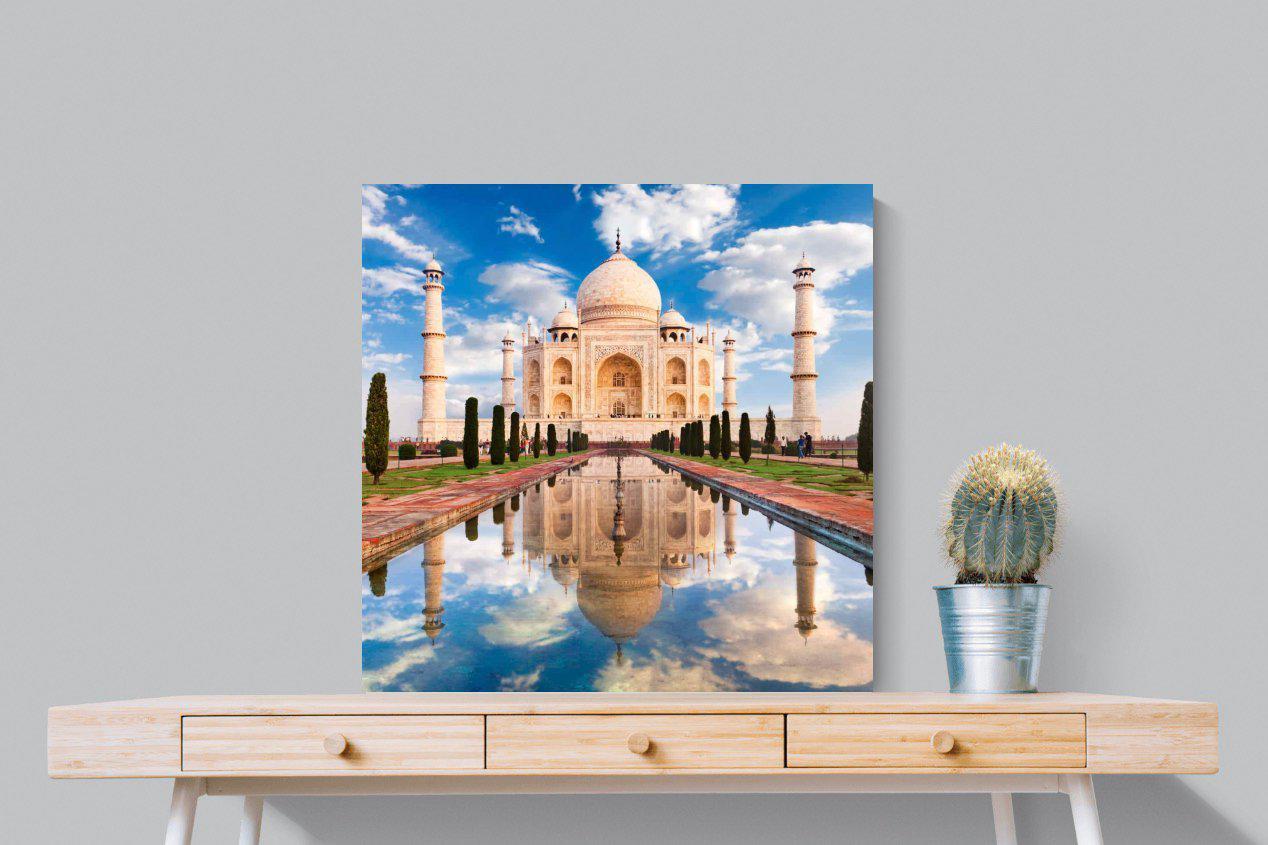 Taj Mahal-Wall_Art-80 x 80cm-Mounted Canvas-No Frame-Pixalot