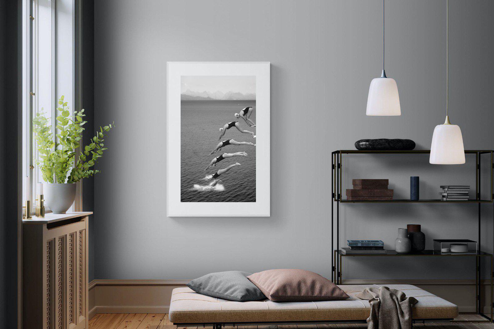 Take a Dive-Wall_Art-100 x 150cm-Framed Print-White-Pixalot