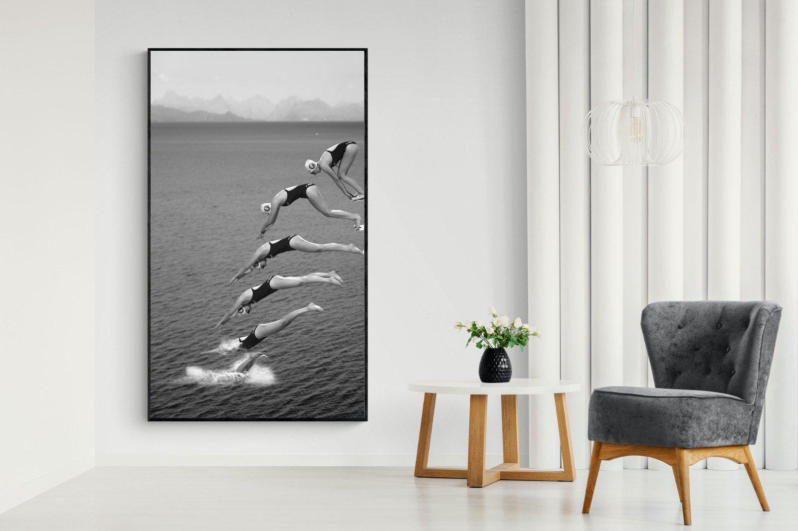 Take a Dive-Wall_Art-130 x 220cm-Mounted Canvas-Black-Pixalot