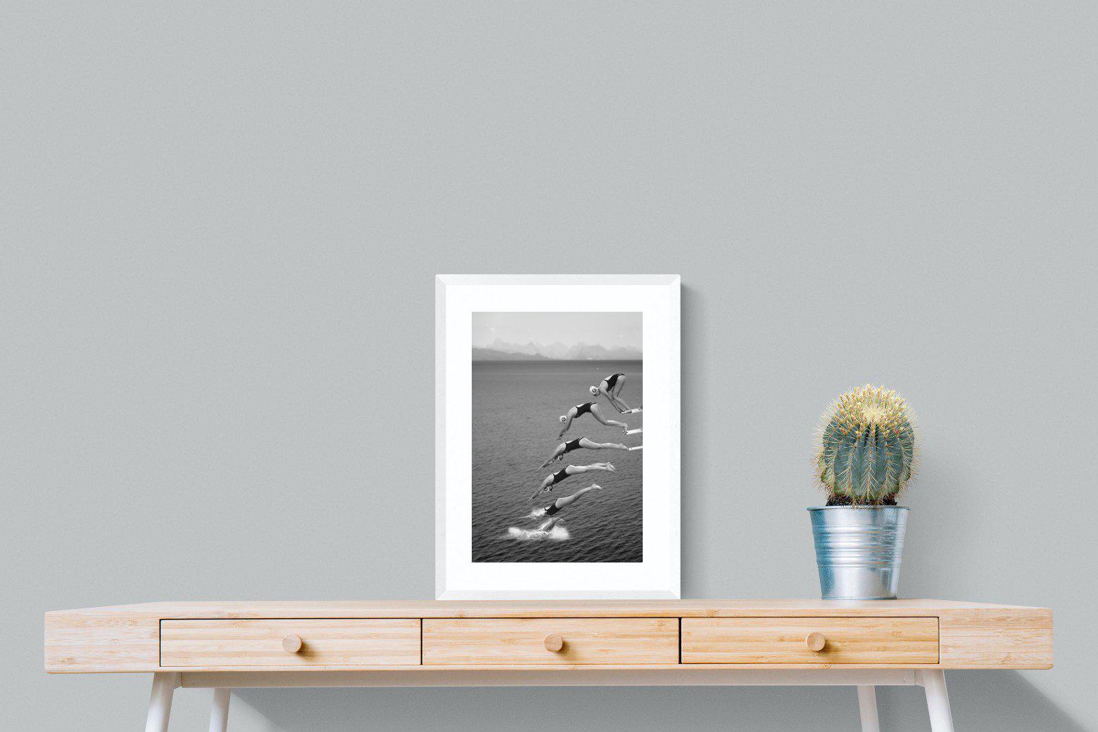 Take a Dive-Wall_Art-45 x 60cm-Framed Print-White-Pixalot