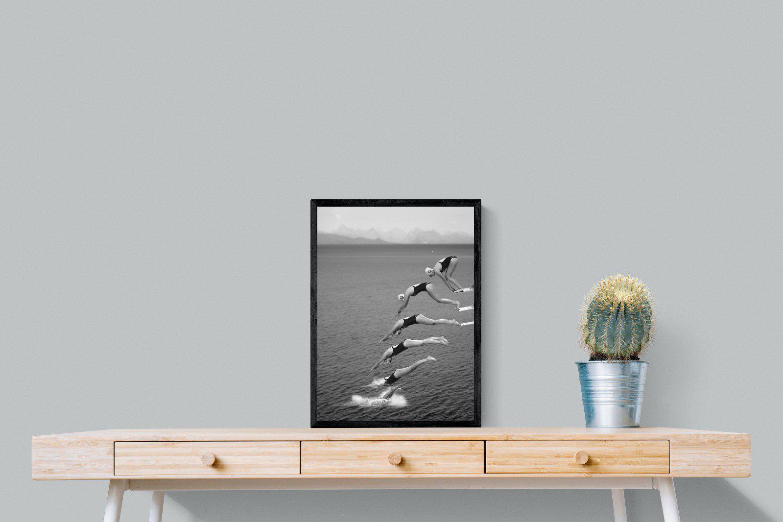 Take a Dive-Wall_Art-45 x 60cm-Mounted Canvas-Black-Pixalot