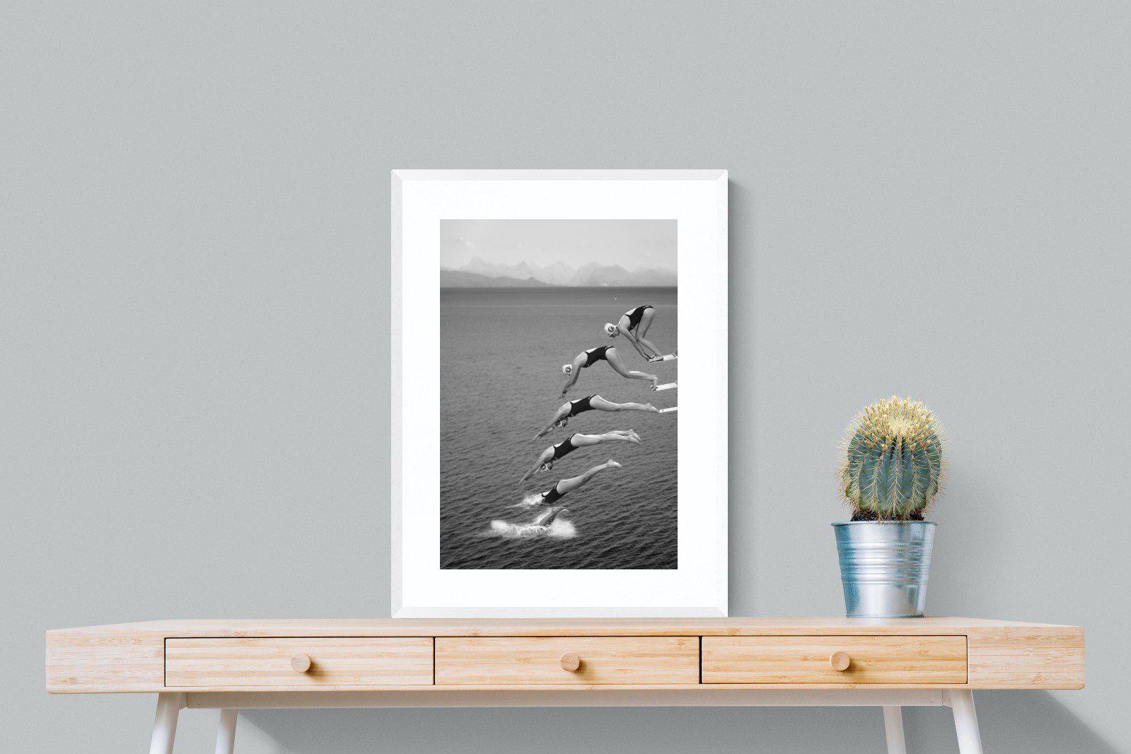 Take a Dive-Wall_Art-60 x 80cm-Framed Print-White-Pixalot