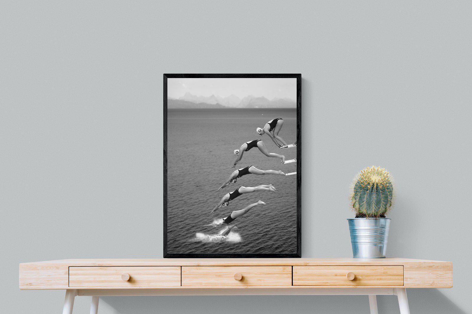Take a Dive-Wall_Art-60 x 80cm-Mounted Canvas-Black-Pixalot