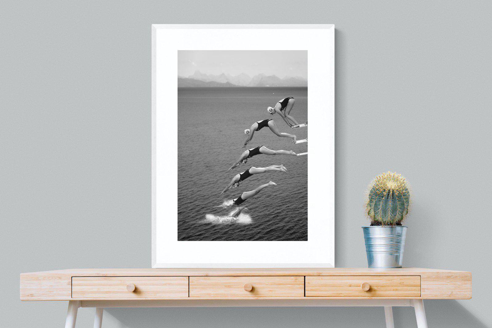 Take a Dive-Wall_Art-75 x 100cm-Framed Print-White-Pixalot