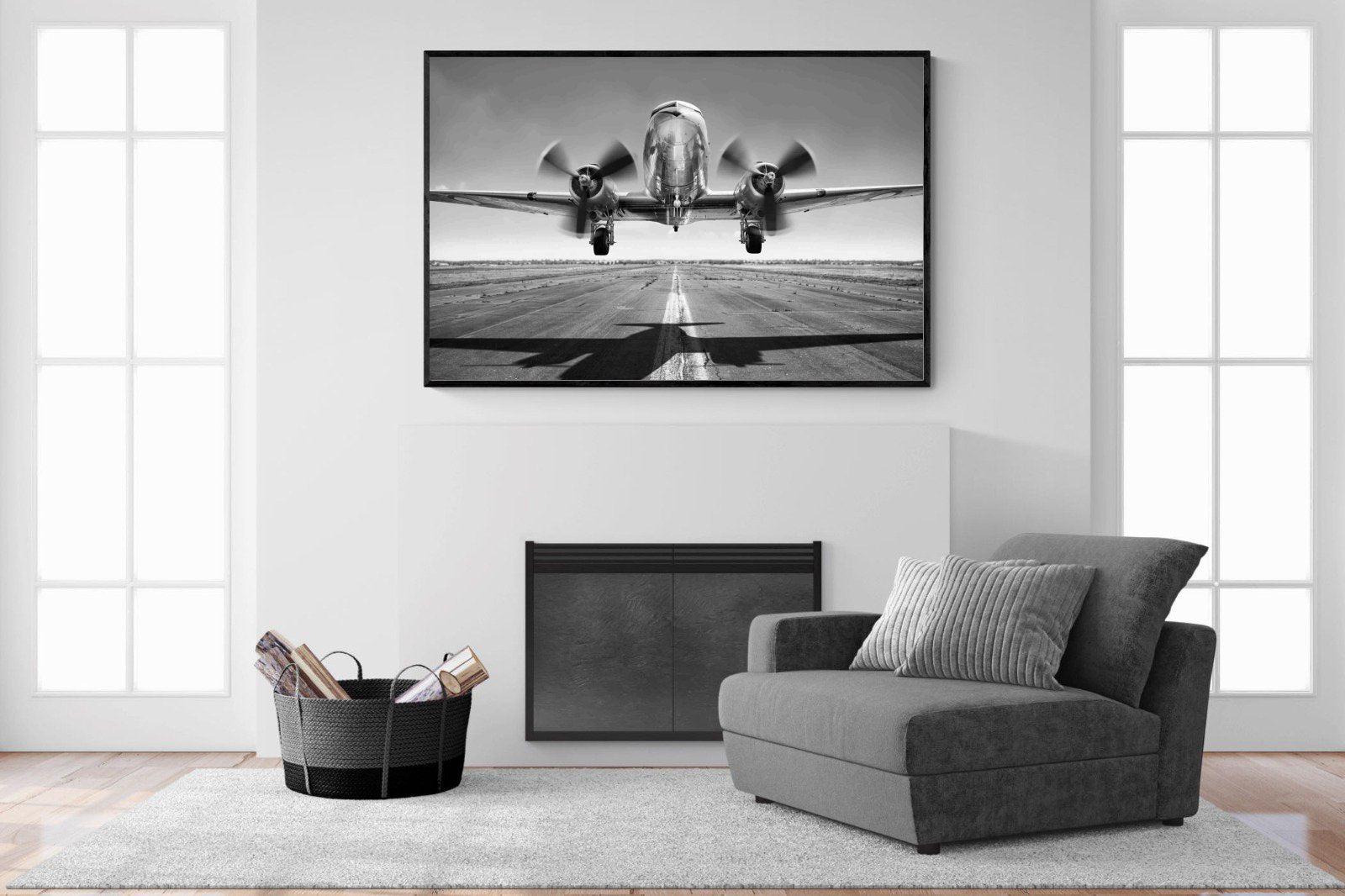Takeoff-Wall_Art-150 x 100cm-Mounted Canvas-Black-Pixalot