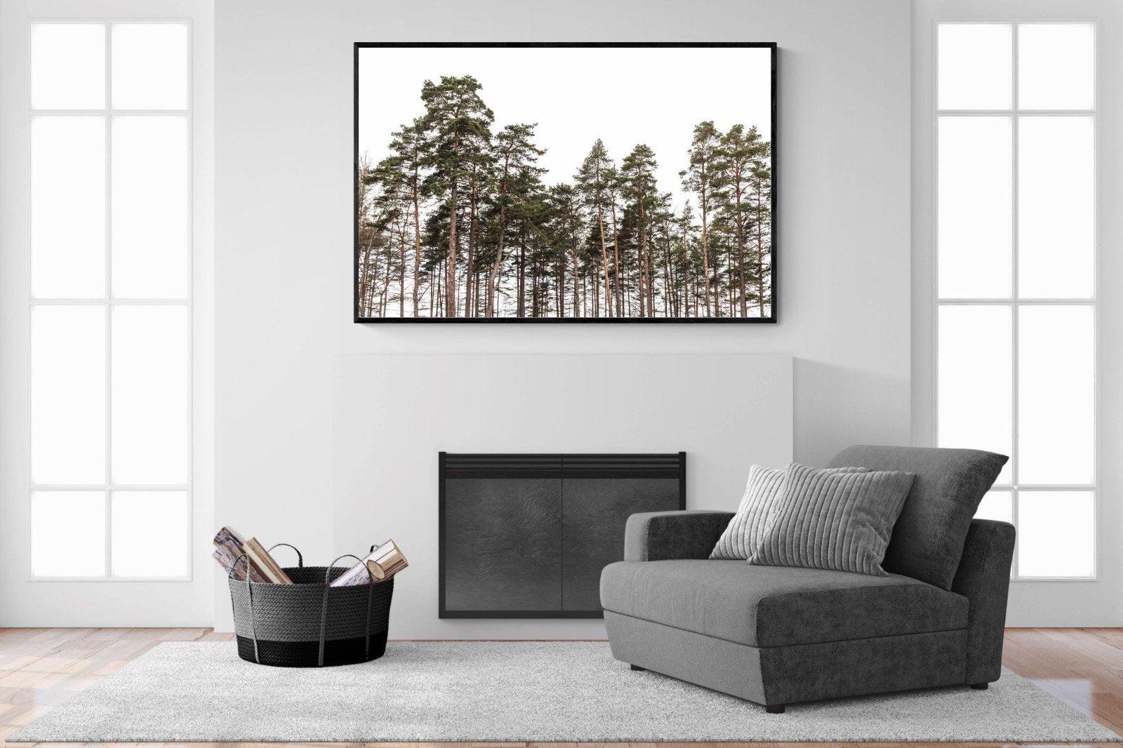 Tall Pines-Wall_Art-150 x 100cm-Mounted Canvas-Black-Pixalot