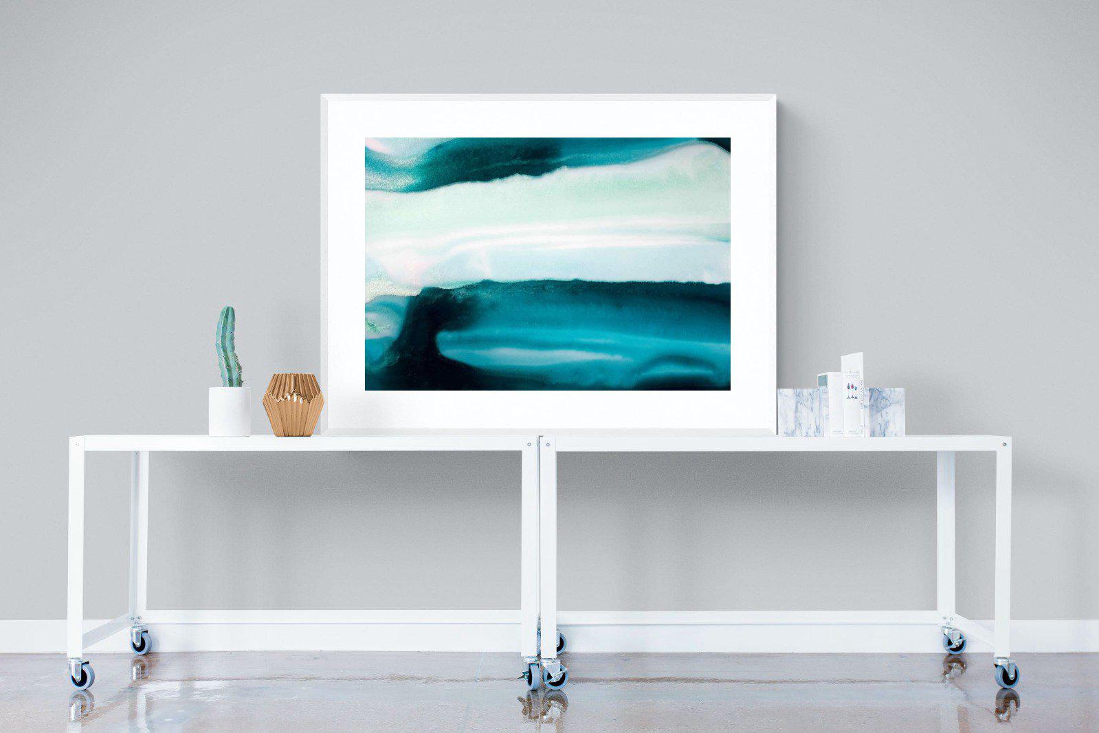 Teal-Wall_Art-120 x 90cm-Framed Print-White-Pixalot