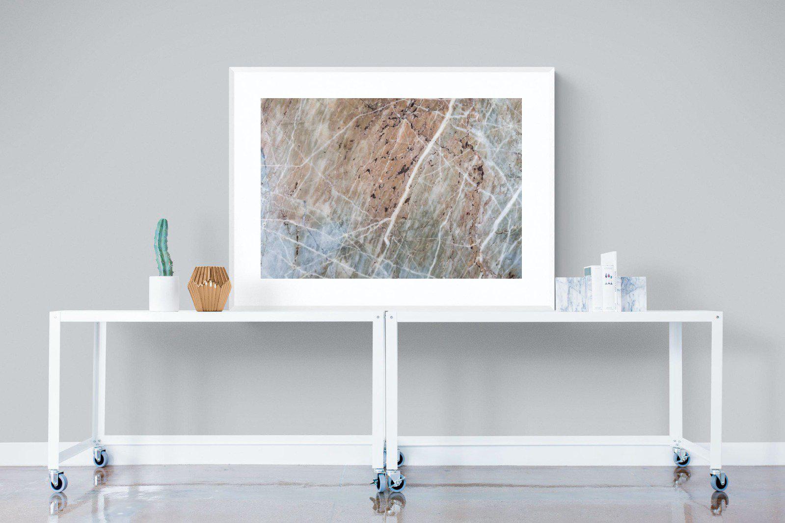 Textured Marble-Wall_Art-120 x 90cm-Framed Print-White-Pixalot