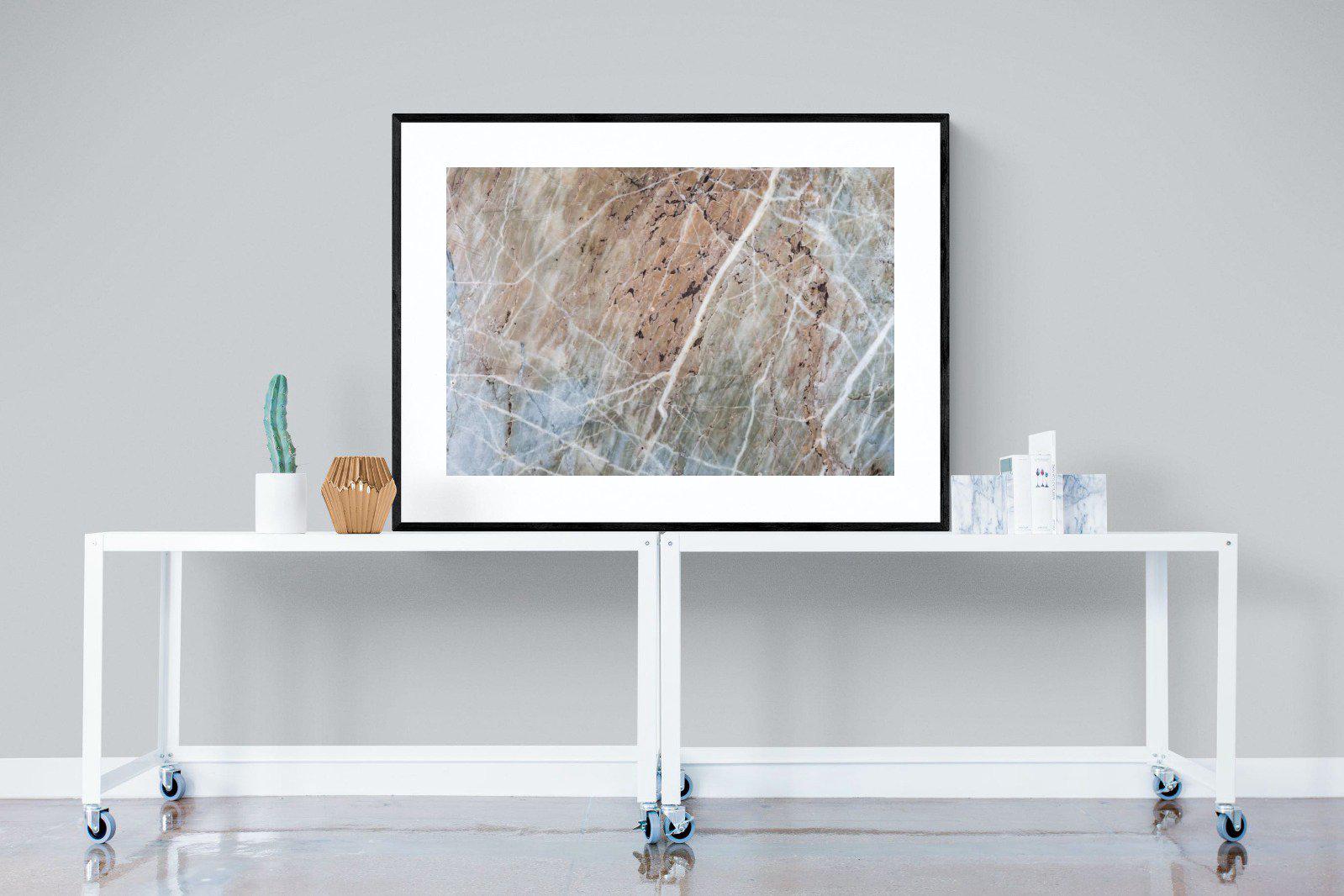 Textured Marble-Wall_Art-120 x 90cm-Framed Print-Black-Pixalot