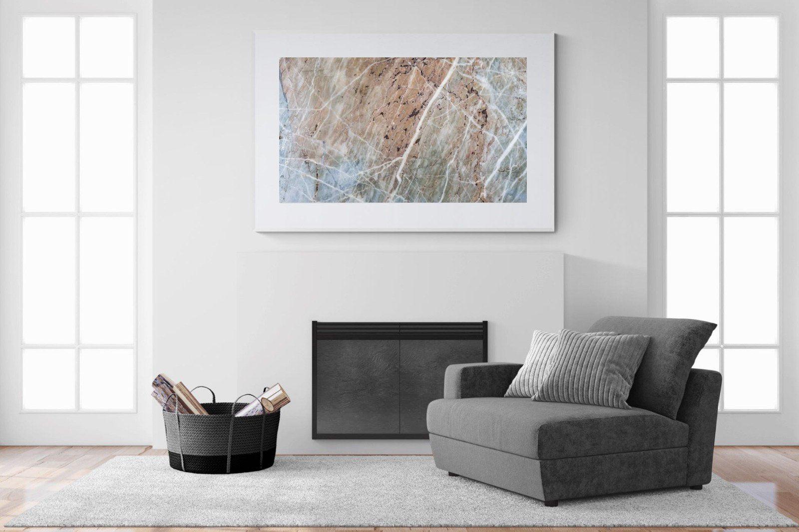 Textured Marble-Wall_Art-150 x 100cm-Framed Print-White-Pixalot