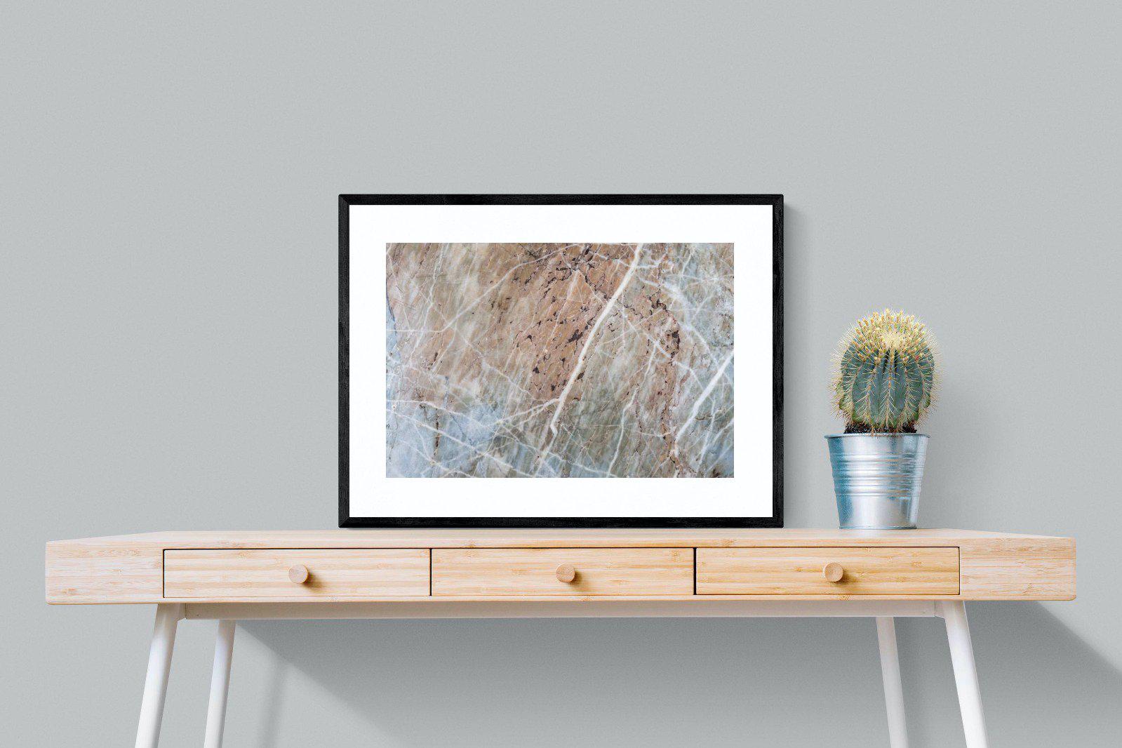 Textured Marble-Wall_Art-80 x 60cm-Framed Print-Black-Pixalot