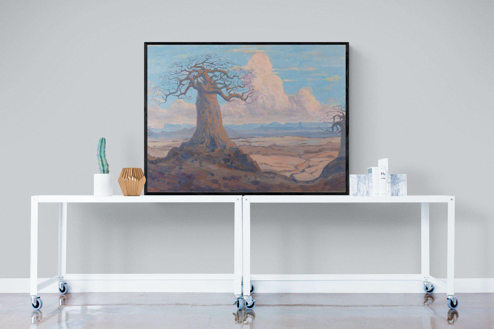 The Baobab Tree-Wall_Art-120 x 90cm-Mounted Canvas-Black-Pixalot