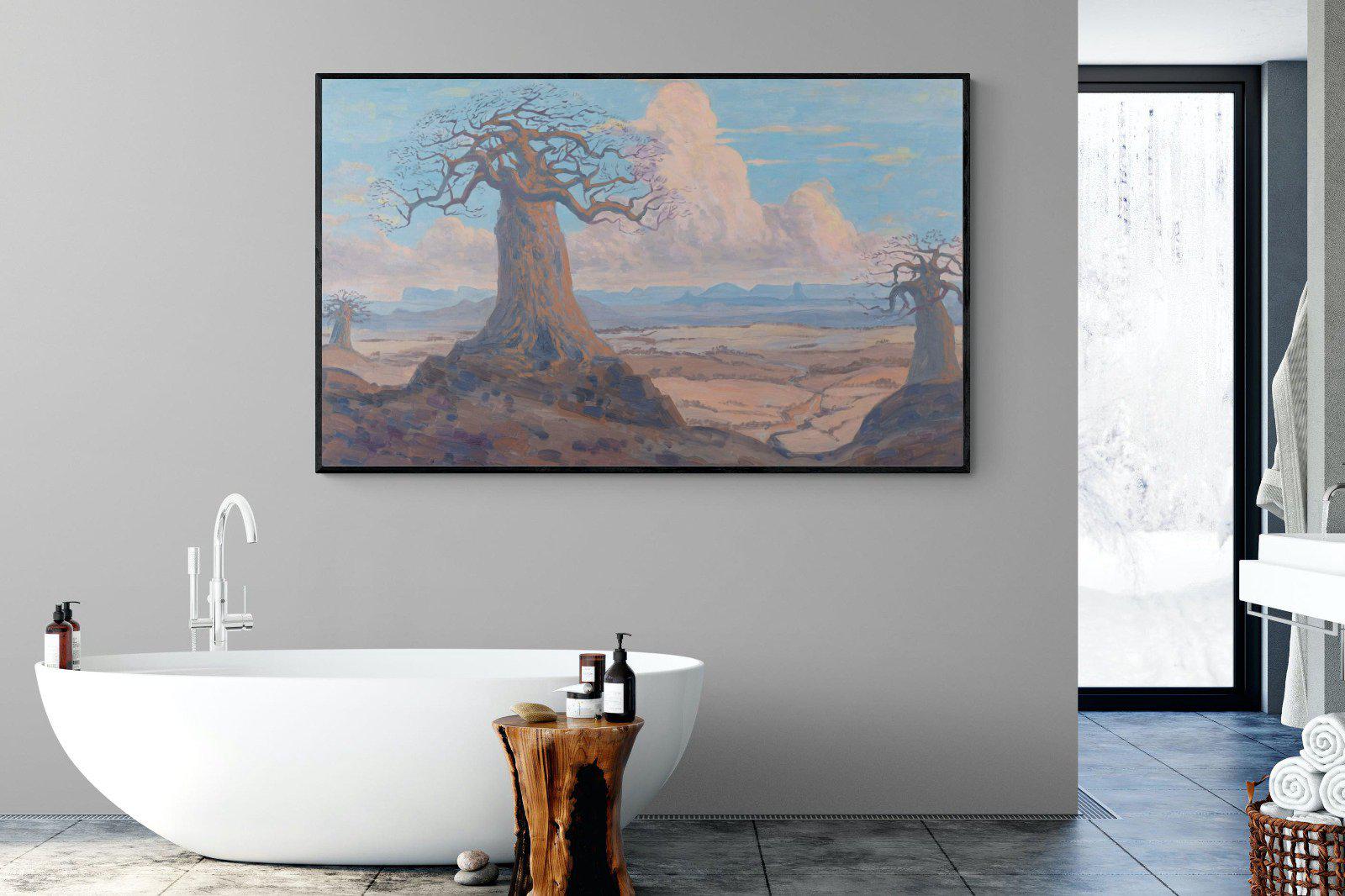 The Baobab Tree-Wall_Art-180 x 110cm-Mounted Canvas-Black-Pixalot