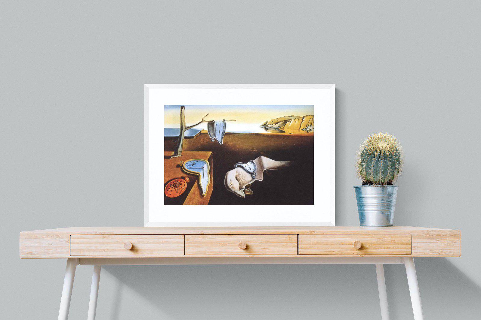 The Persistence of Memory-Wall_Art-80 x 60cm-Framed Print-White-Pixalot