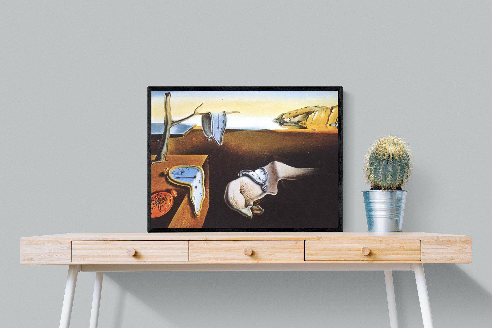 The Persistence of Memory-Wall_Art-80 x 60cm-Mounted Canvas-Black-Pixalot