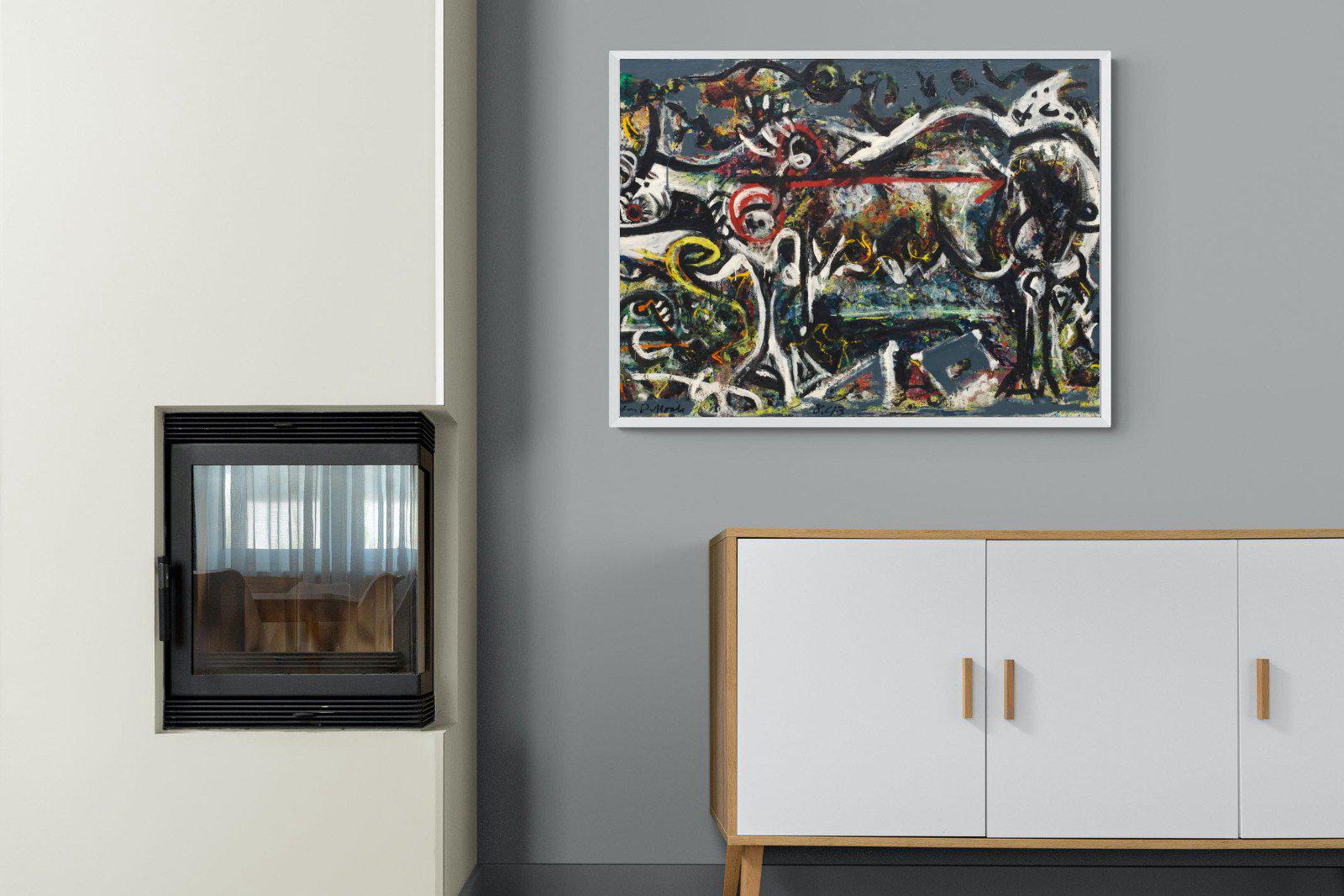 The She Wolf-Wall_Art-100 x 75cm-Mounted Canvas-White-Pixalot