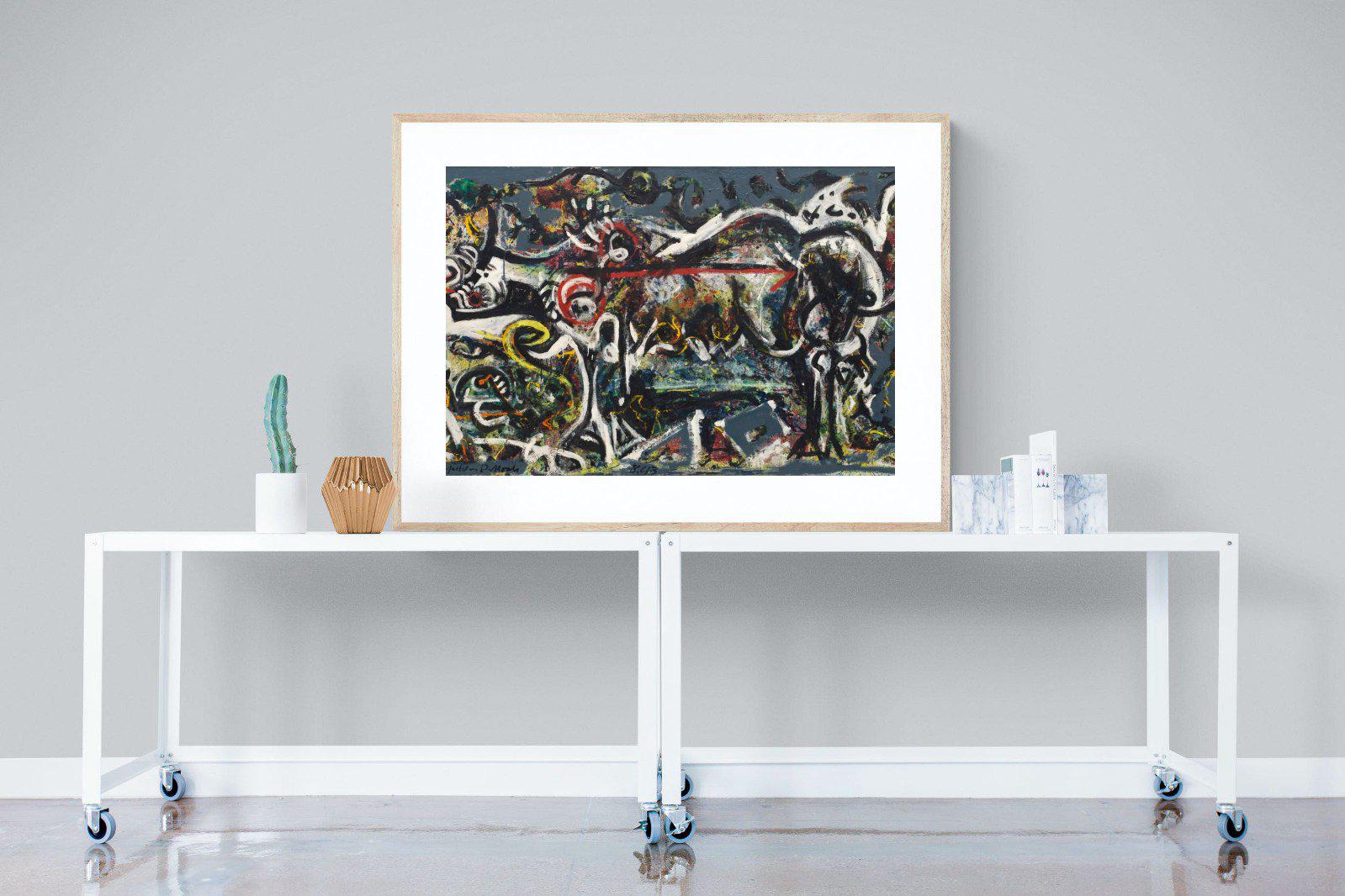 The She Wolf-Wall_Art-120 x 90cm-Framed Print-Wood-Pixalot