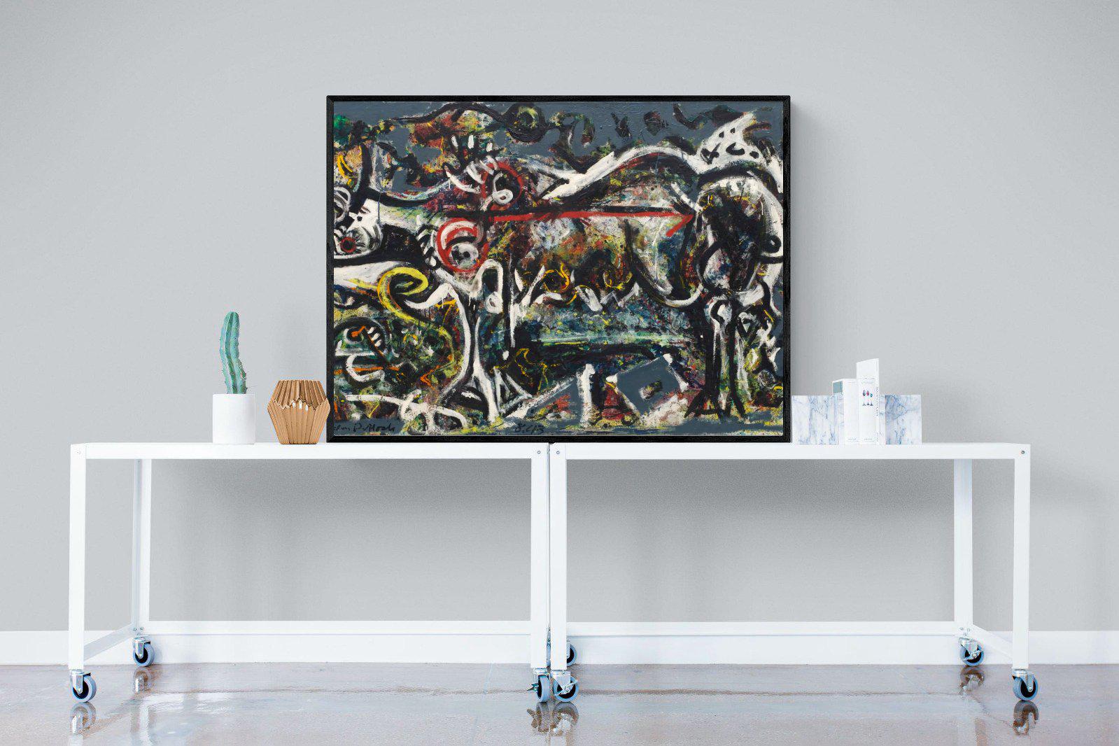 The She Wolf-Wall_Art-120 x 90cm-Mounted Canvas-Black-Pixalot
