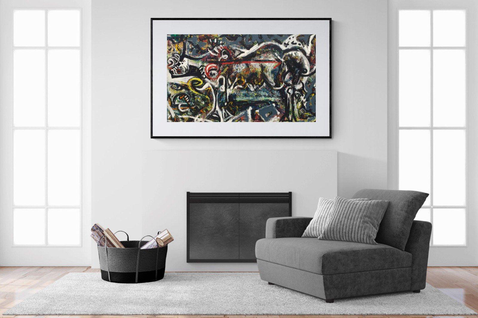 The She Wolf-Wall_Art-150 x 100cm-Framed Print-Black-Pixalot
