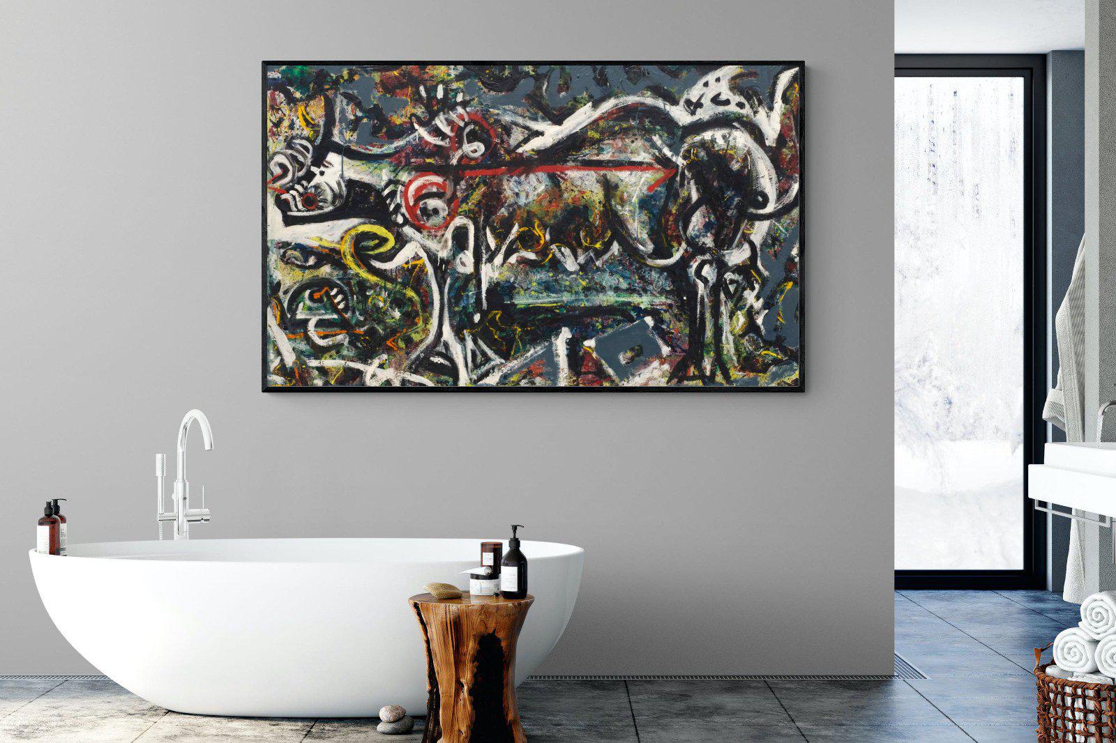 The She Wolf-Wall_Art-180 x 110cm-Mounted Canvas-Black-Pixalot