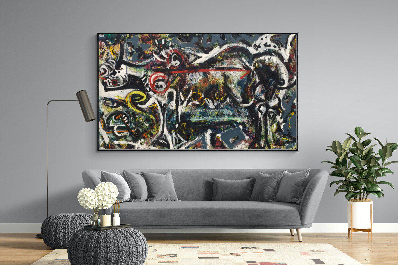 The She Wolf-Wall_Art-220 x 130cm-Mounted Canvas-Black-Pixalot