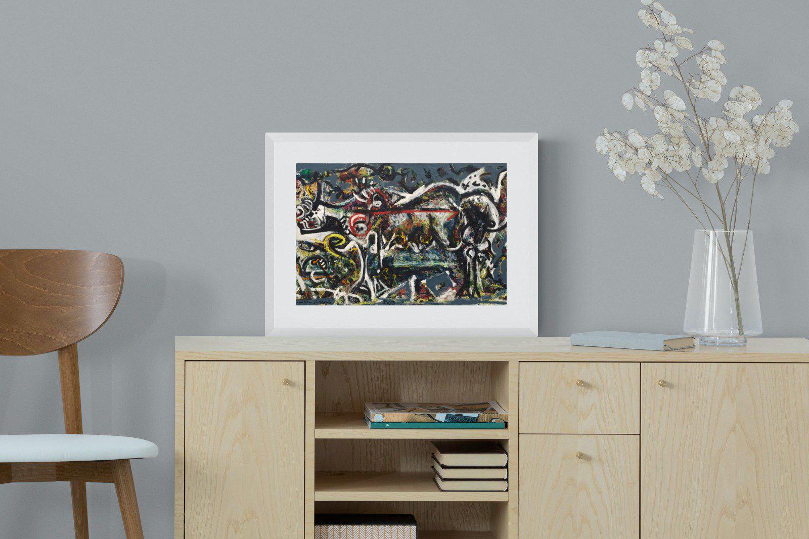 The She Wolf-Wall_Art-60 x 45cm-Framed Print-White-Pixalot